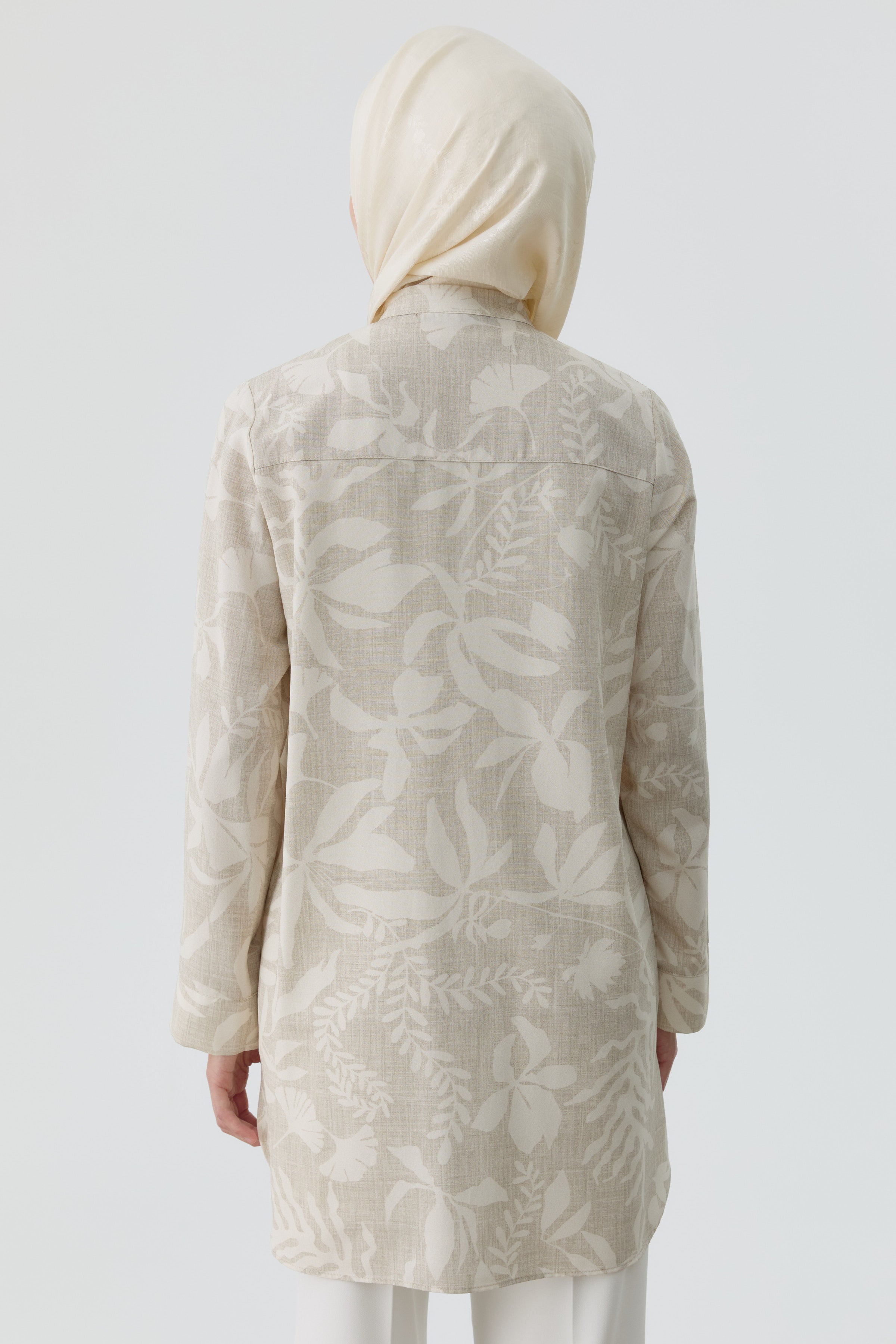 Floral Desenli Tunik - Bej TUGBA