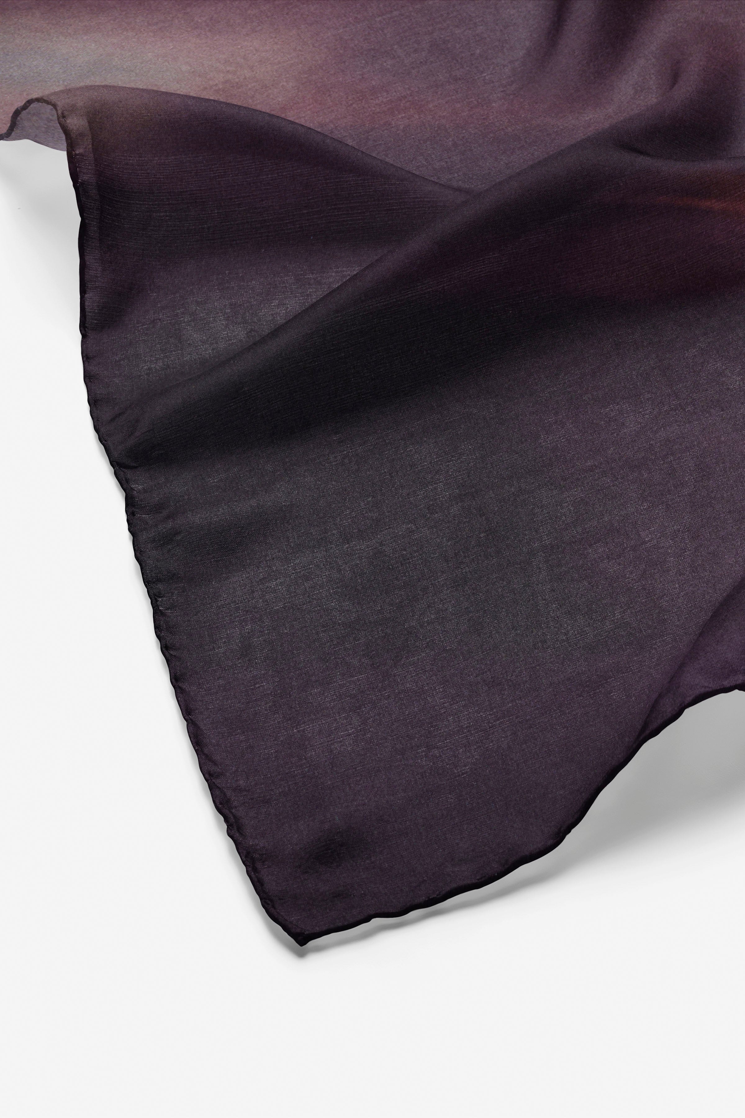 Flu Desenli Sura İpek Eşarp - Mürdüm TUGBA