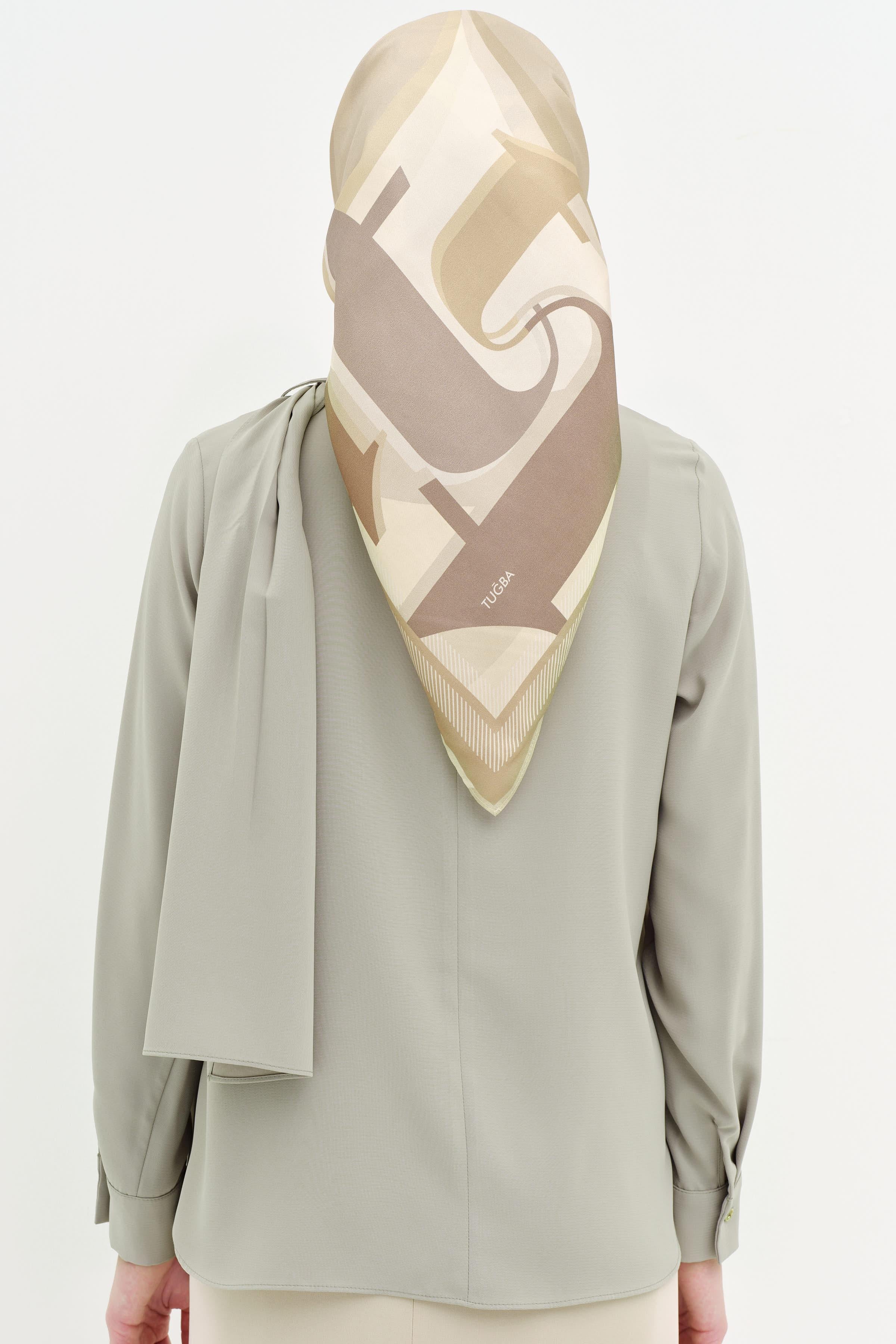 Fular Yaka Detaylı Bluz - Olive TUGBA