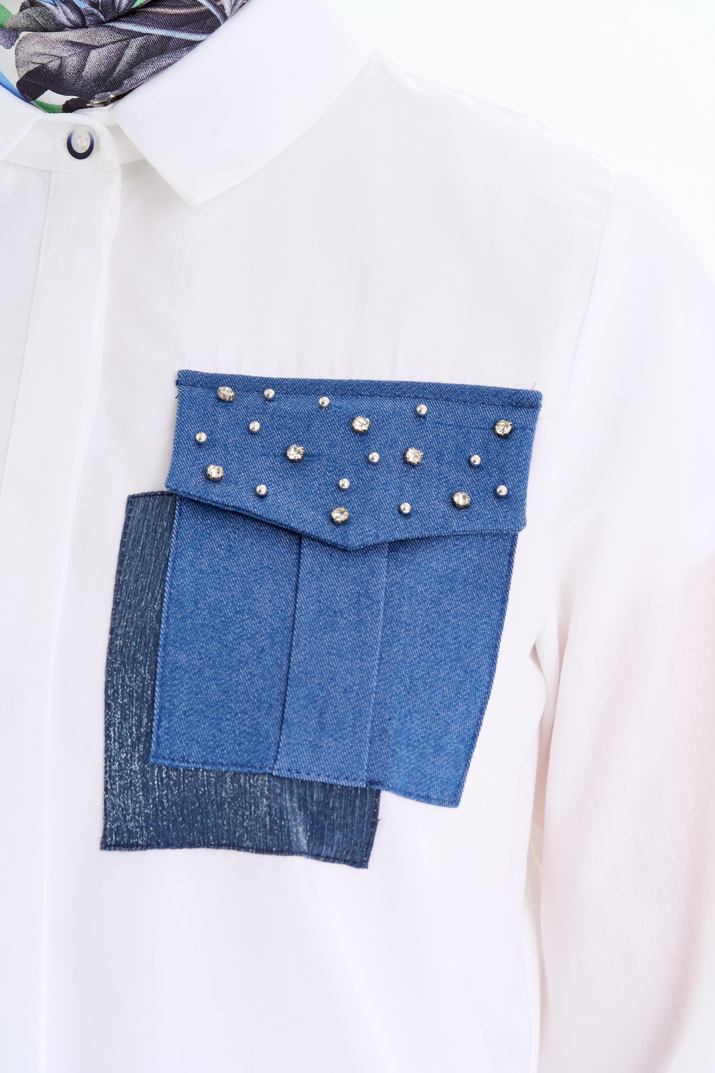 Garni Cepli Tunik - Beyaz TUGBA