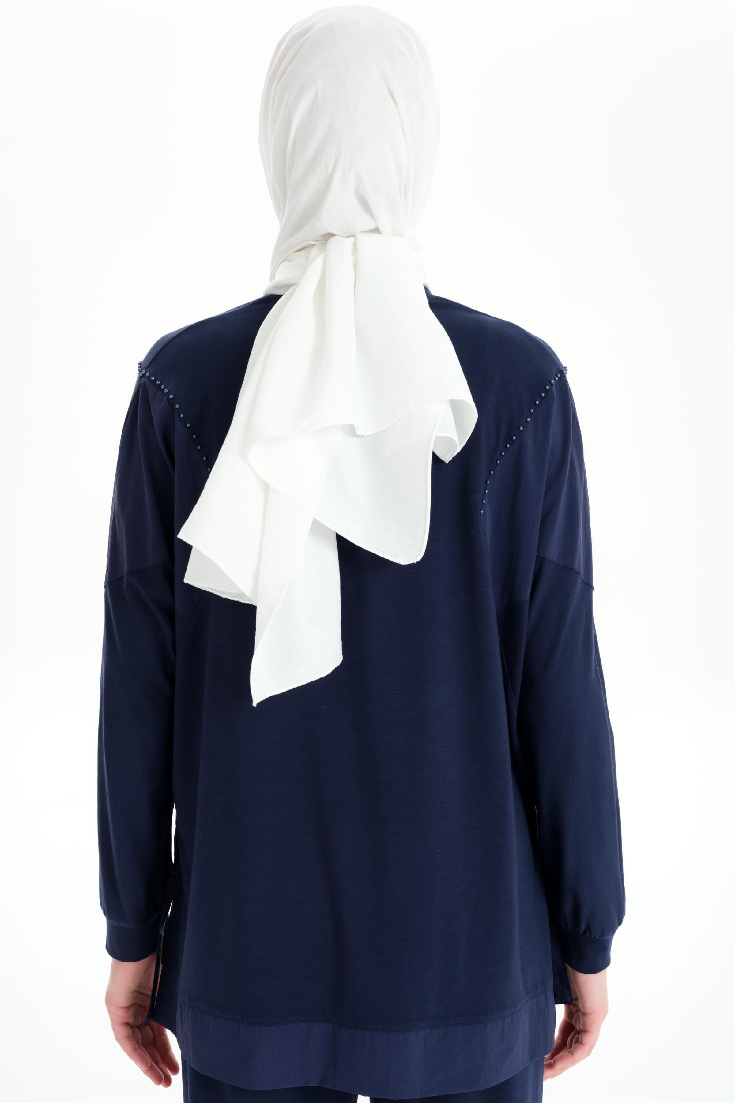 Garnili Asimetrik Sweat - Lacivert TUGBA