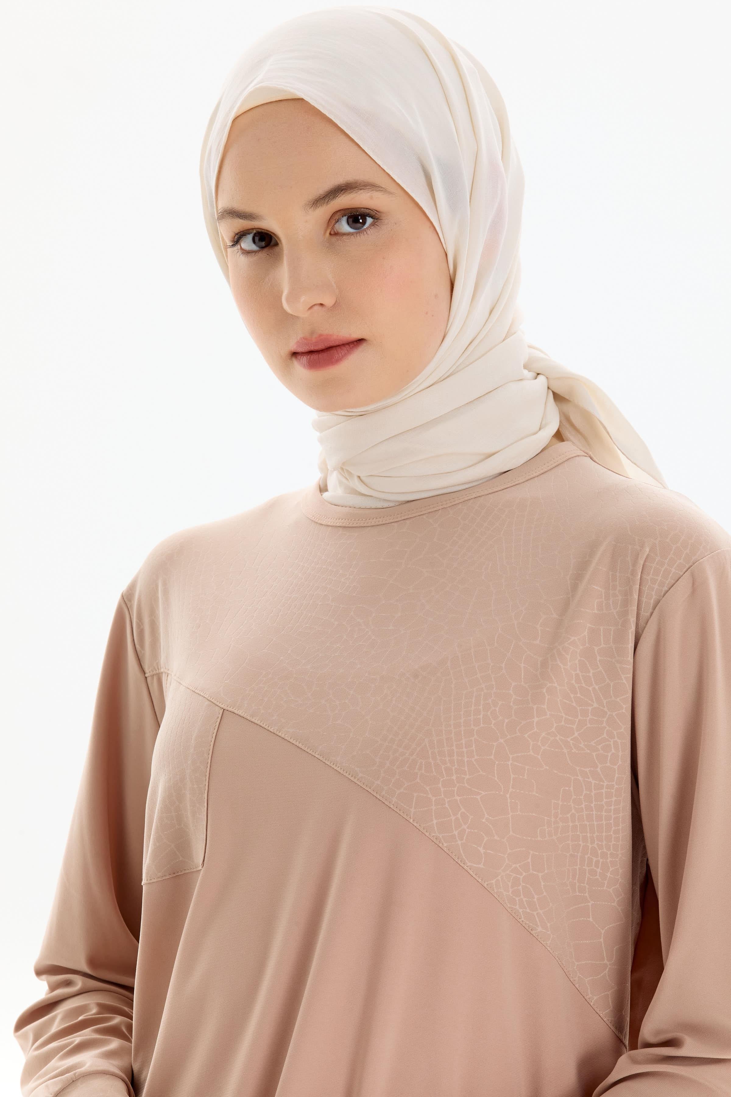 Garnili Bluz Etek Örme Takım - Bej TUGBA