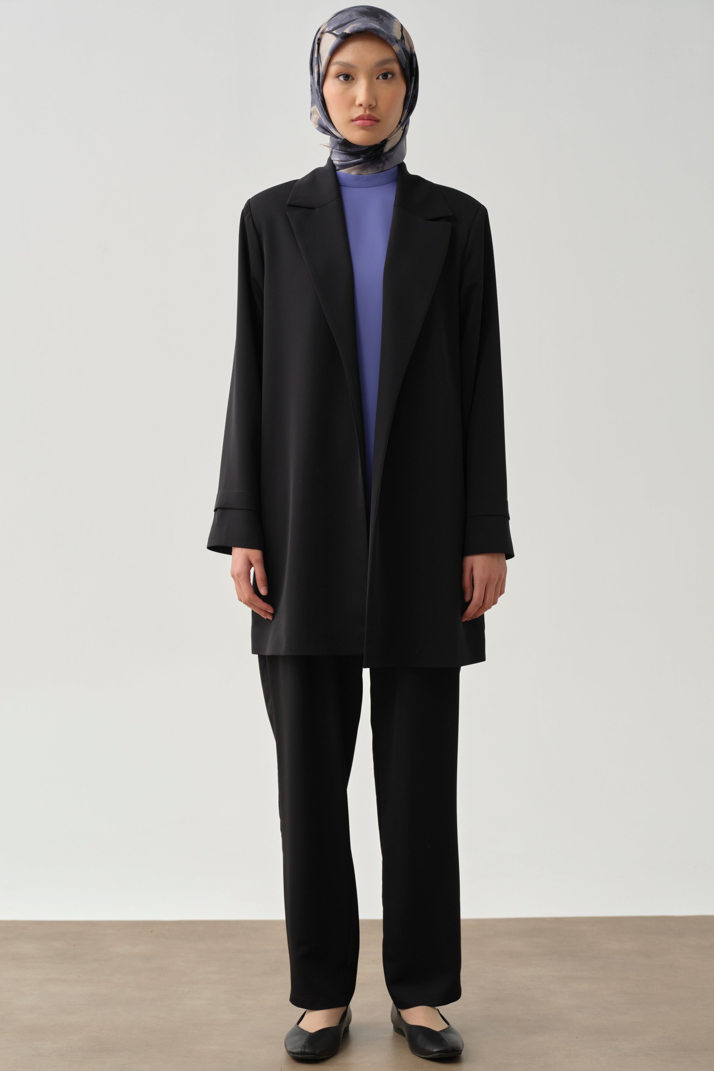 Garnili Ceket Pantolon Üçlü Takım - Siyah TUGBA