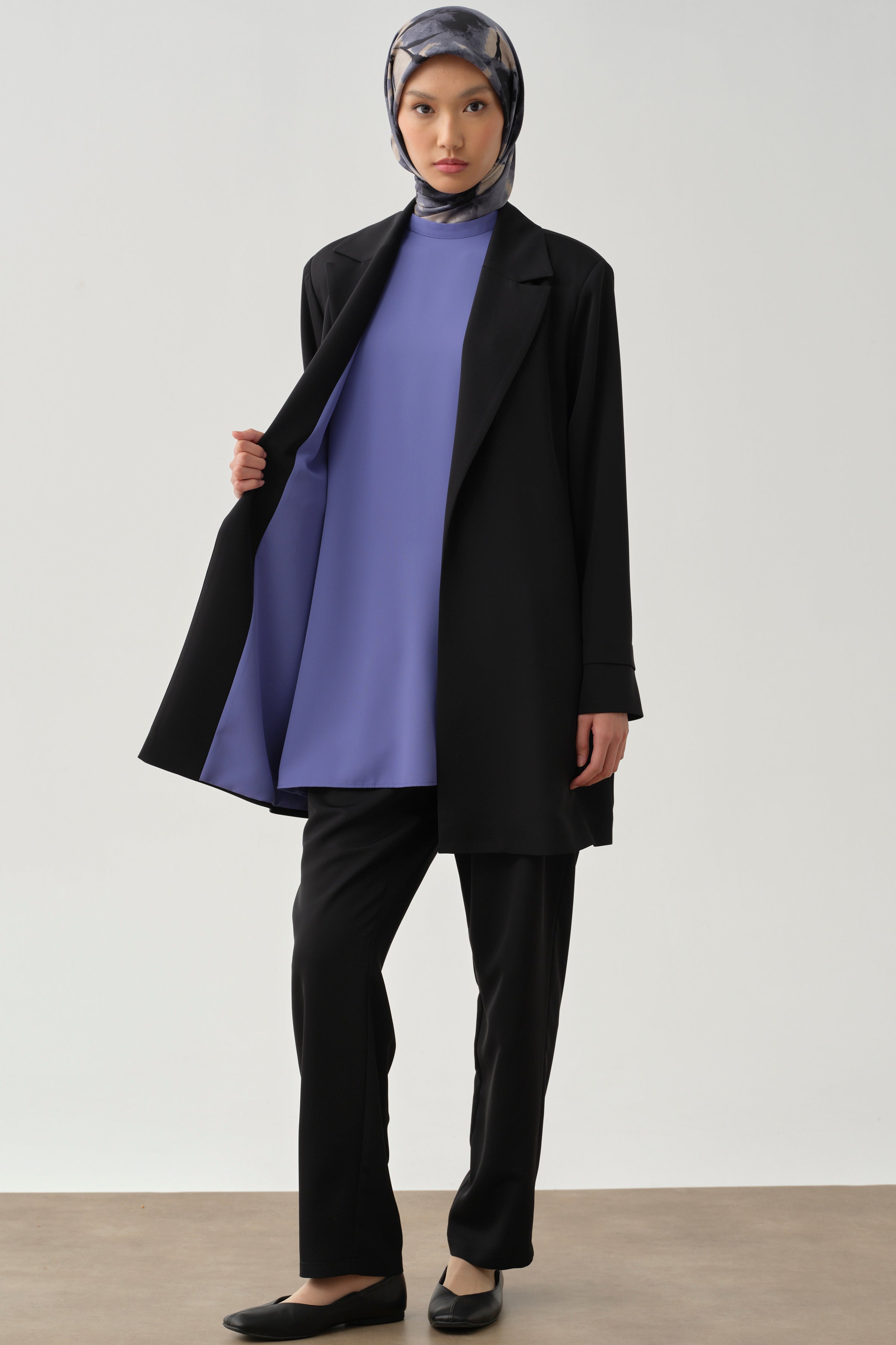 Garnili Ceket Pantolon Üçlü Takım - Siyah TUGBA