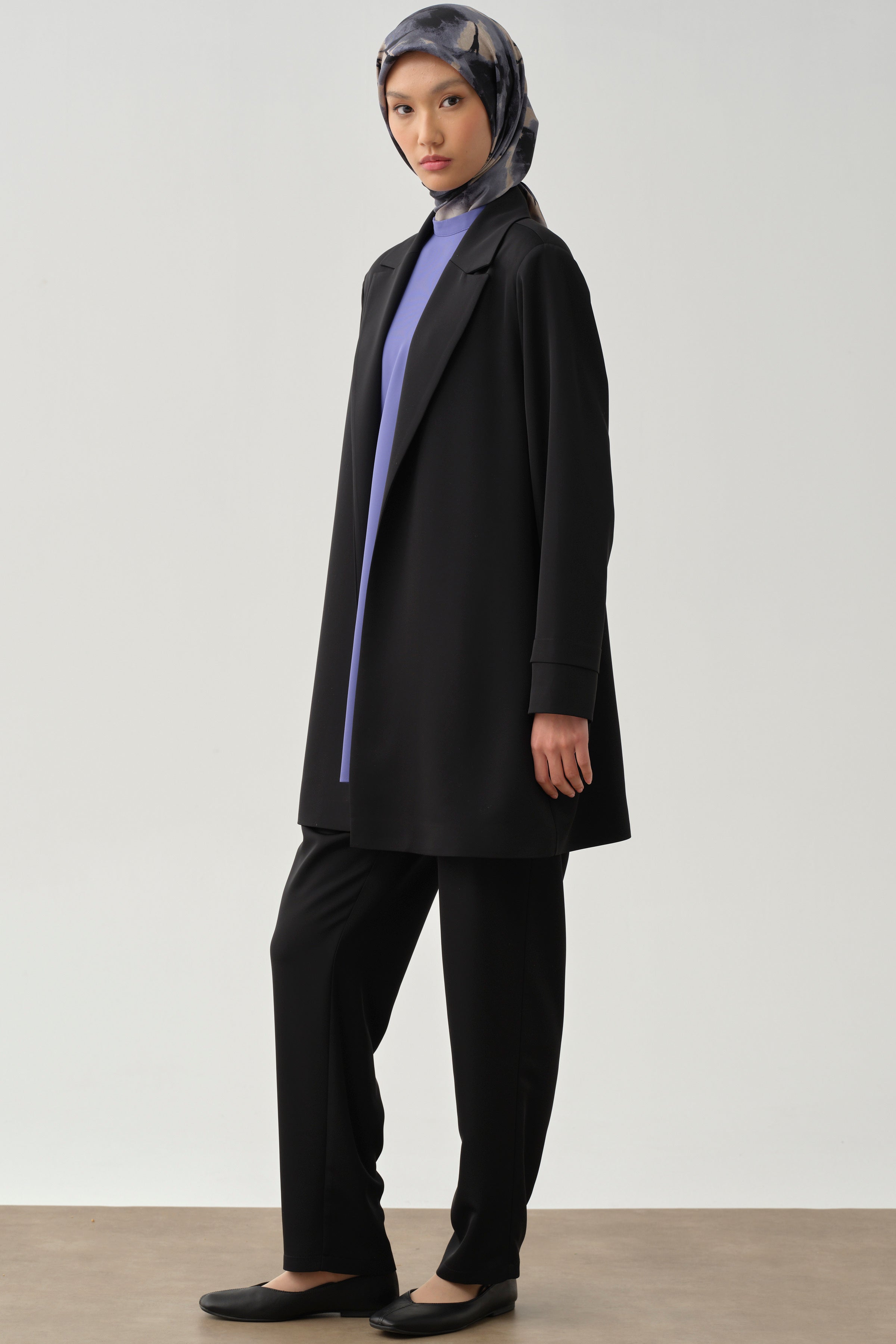 Garnili Ceket Pantolon Üçlü Takım - Siyah TUGBA