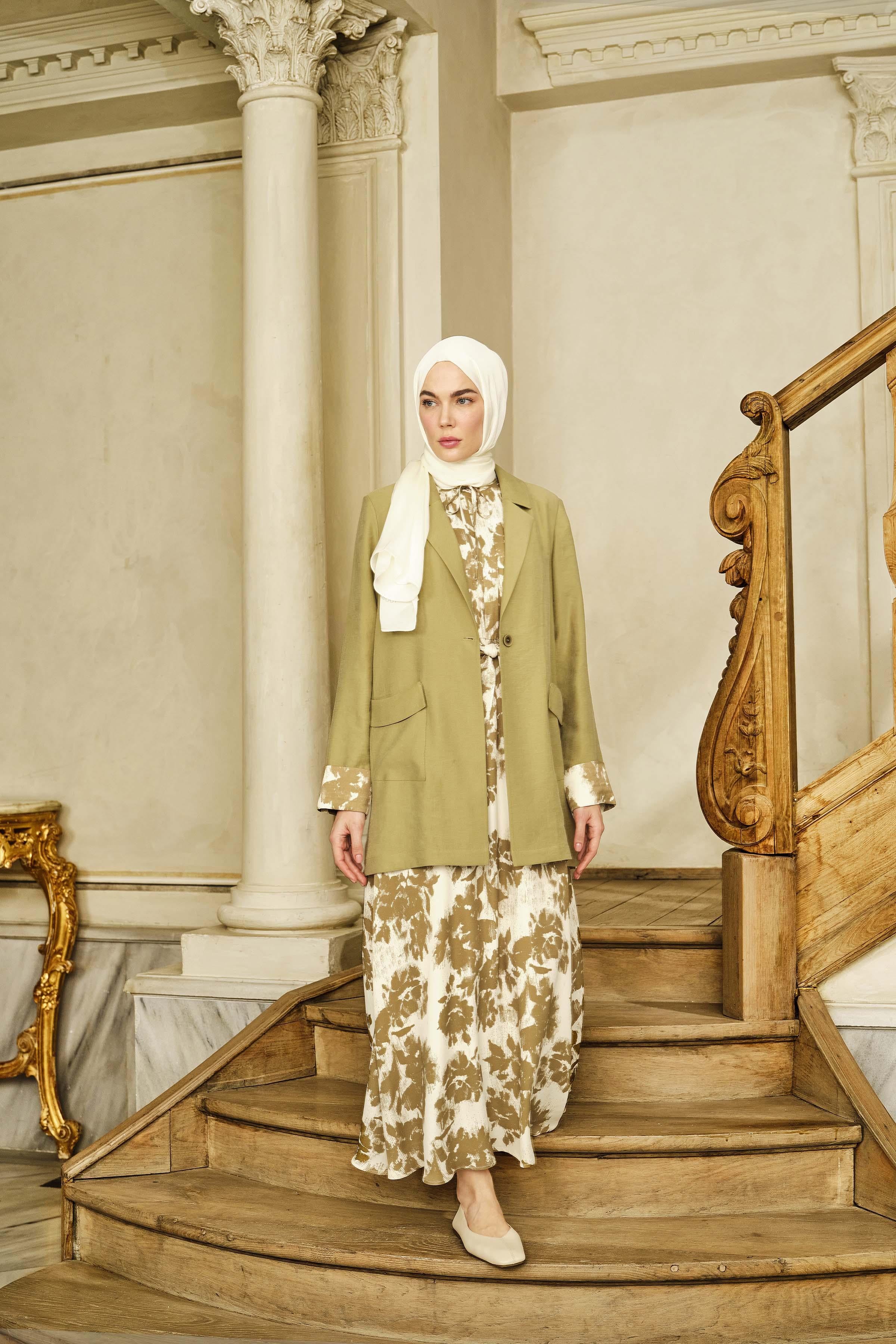 Garnili Cep Detaylı Ceket - Olive TUGBA