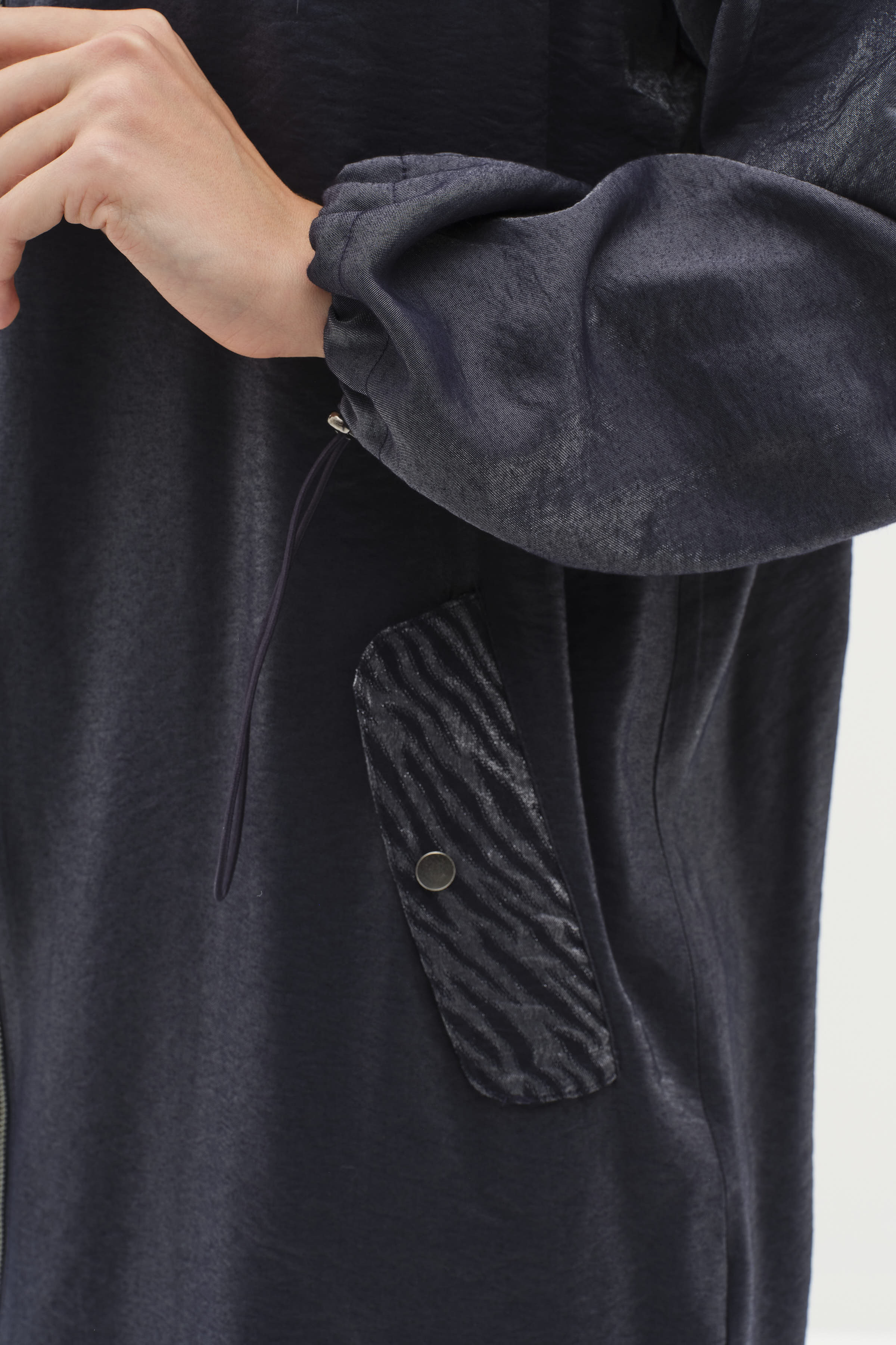 Garnili Kapüşonlu Lastikli Takım - İndigo TUGBA