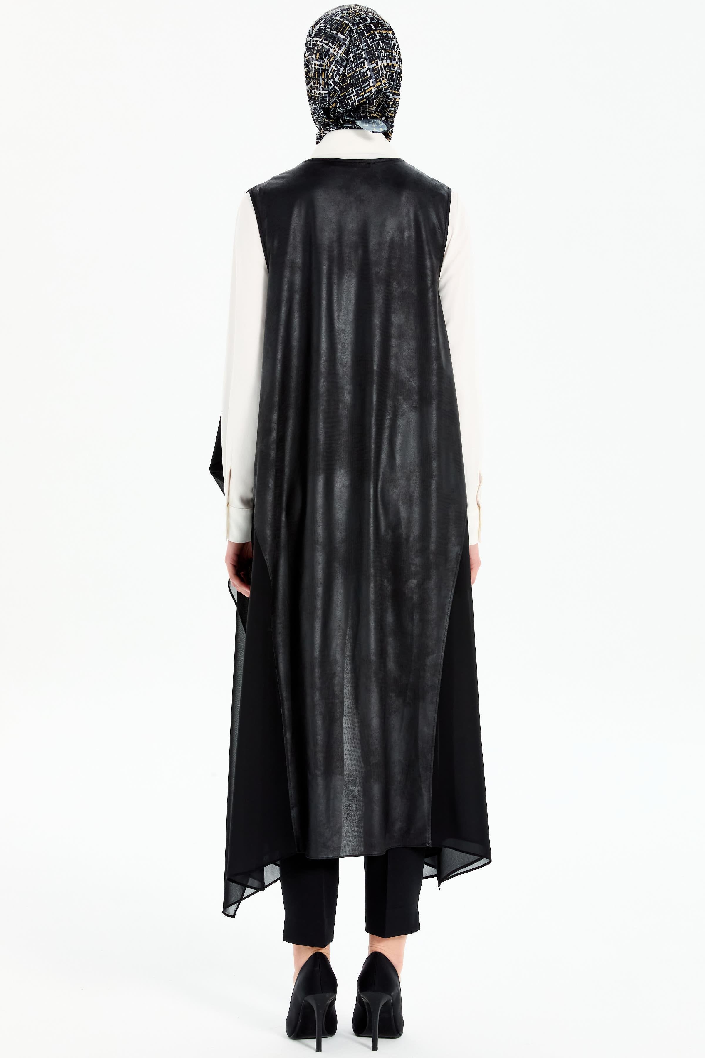 Garnili Salaş Yelek - Siyah TUGBA