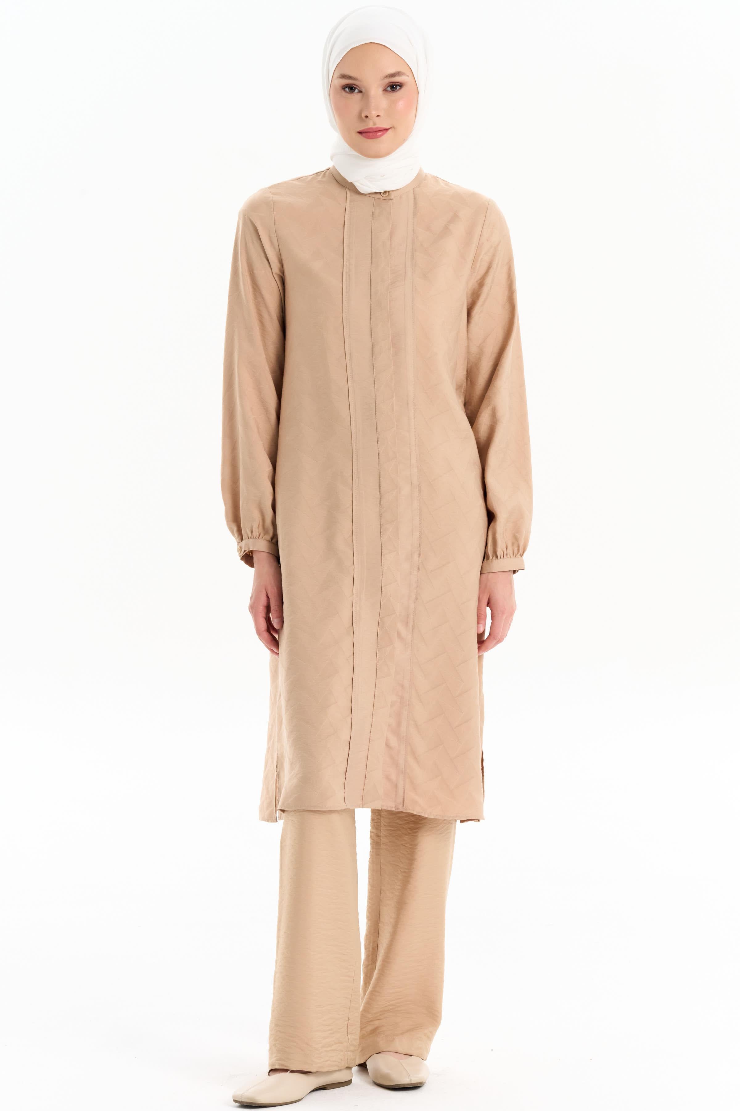 Garnili Tunik Pantolon Takım - Camel TUGBA