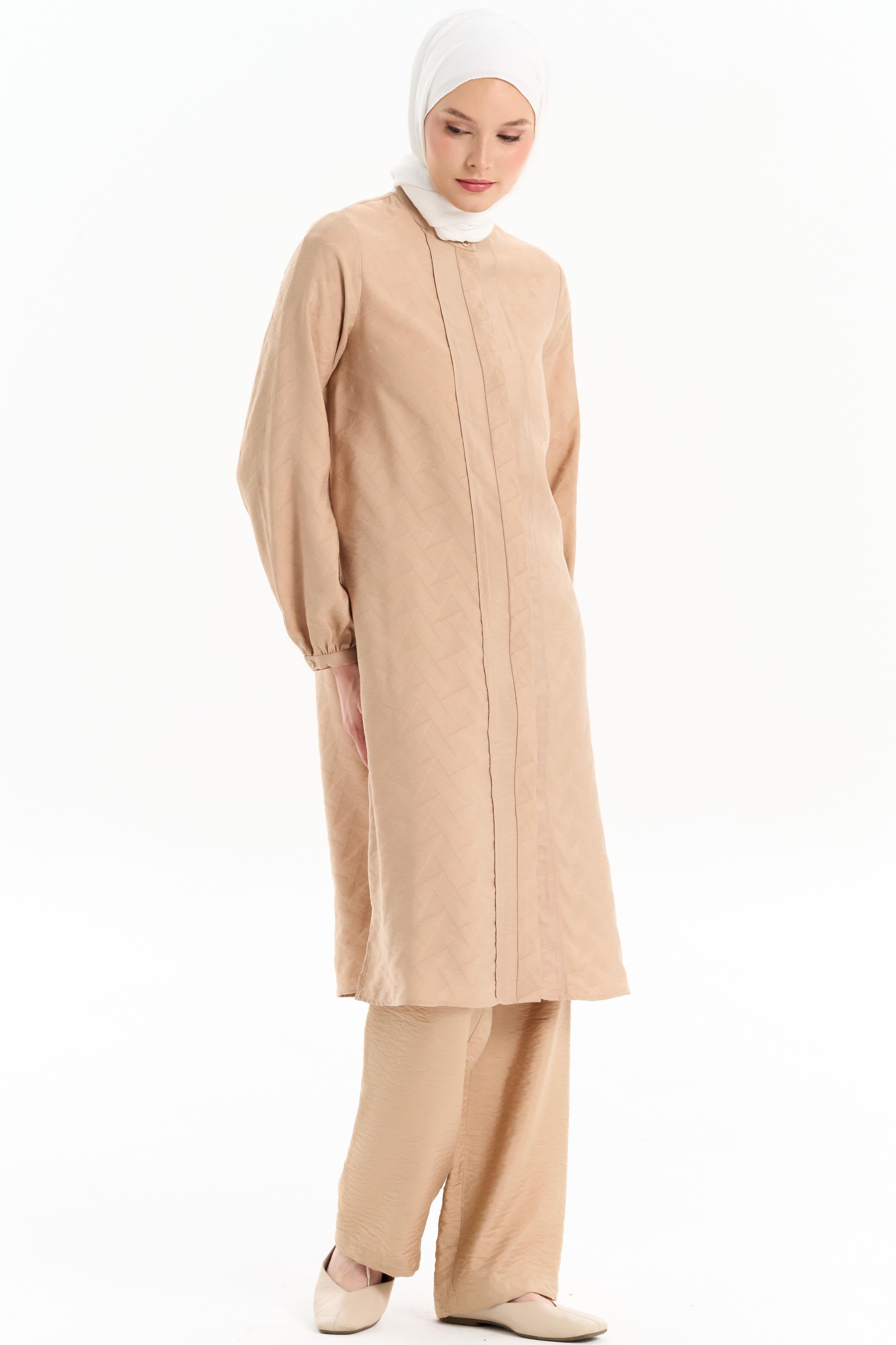 Garnili Tunik Pantolon Takım - Camel TUGBA