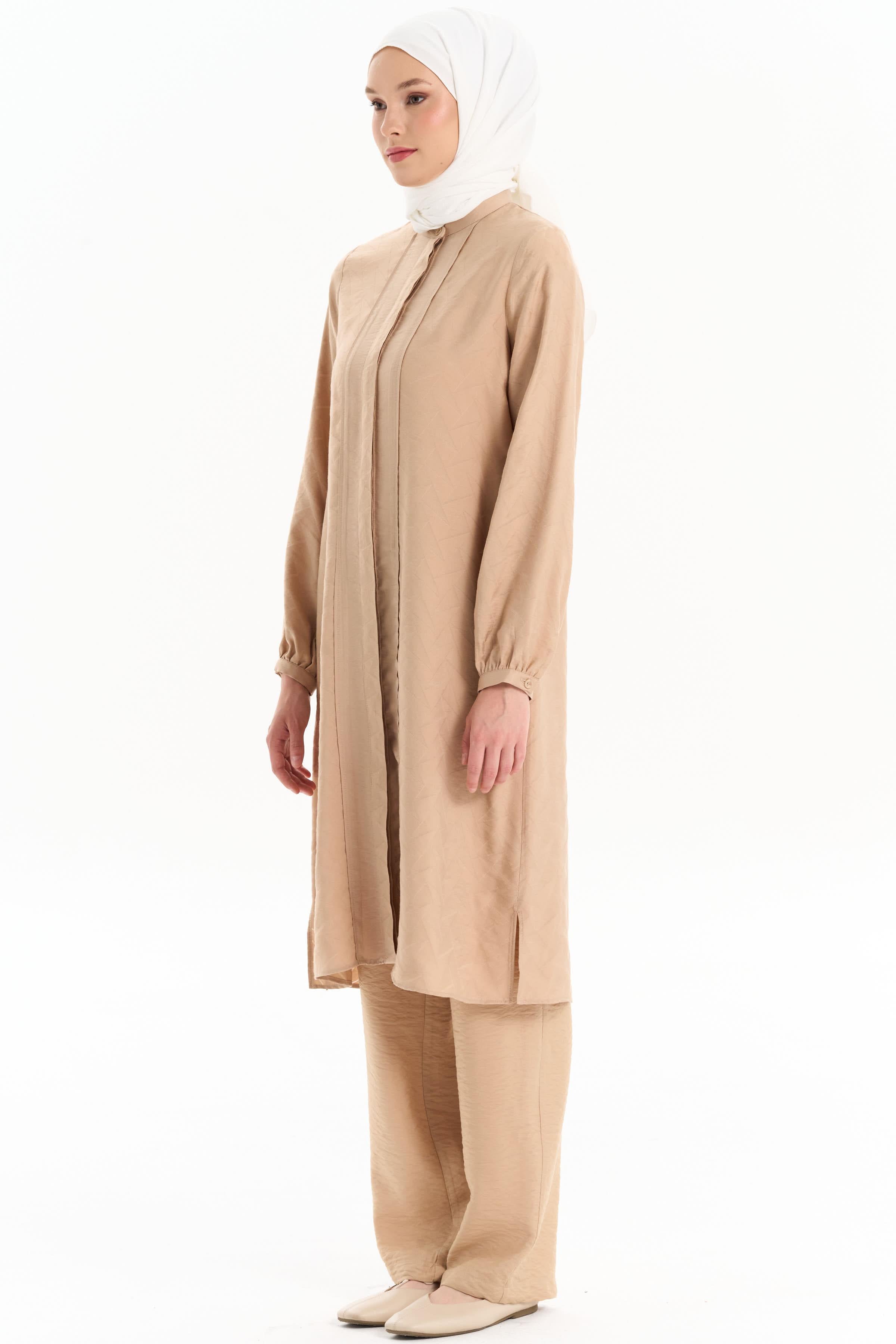 Garnili Tunik Pantolon Takım - Camel TUGBA