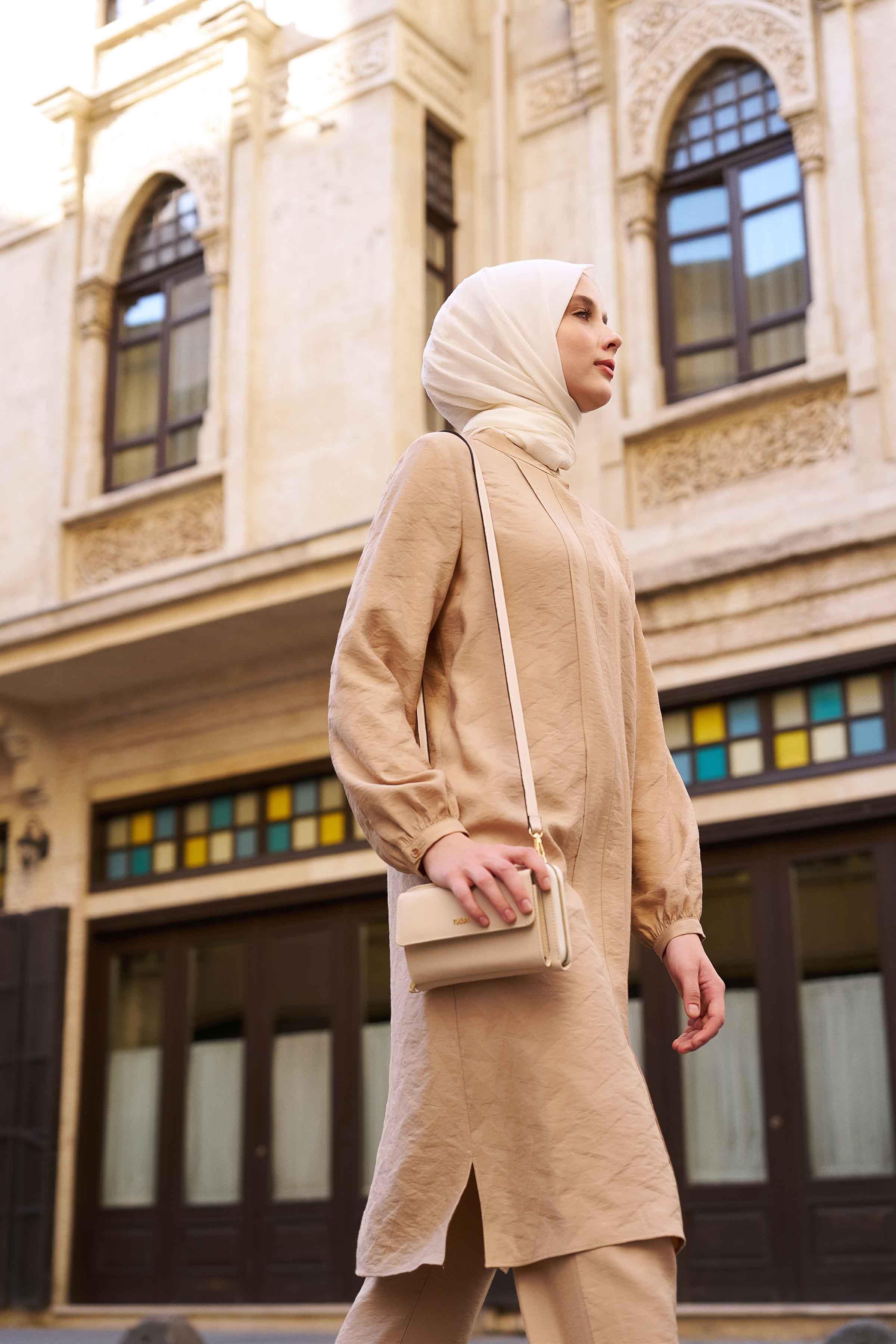 Garnili Tunik Pantolon Takım - Camel TUGBA