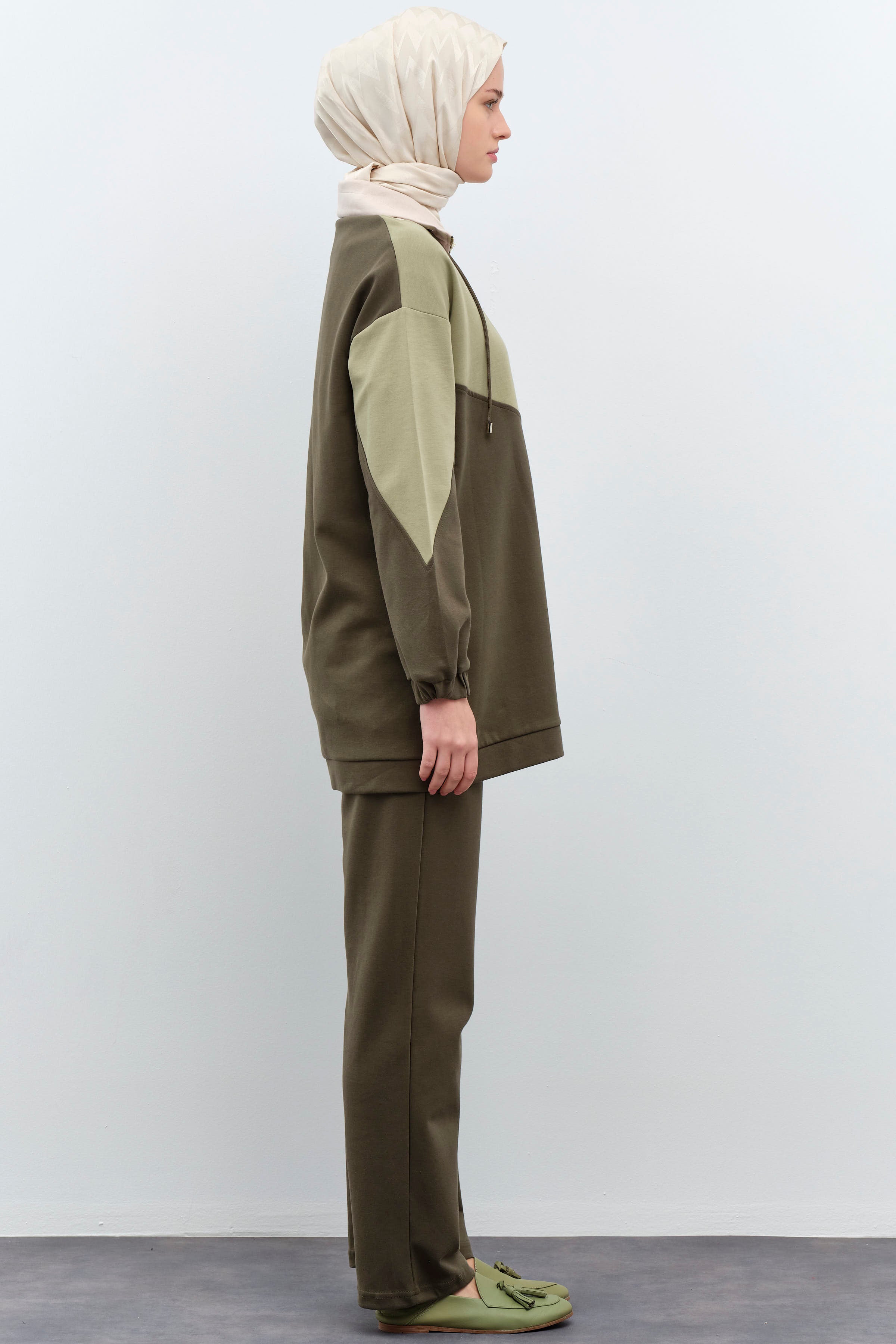 Garnili Tunik Pantolon Takım - Haki TUGBA