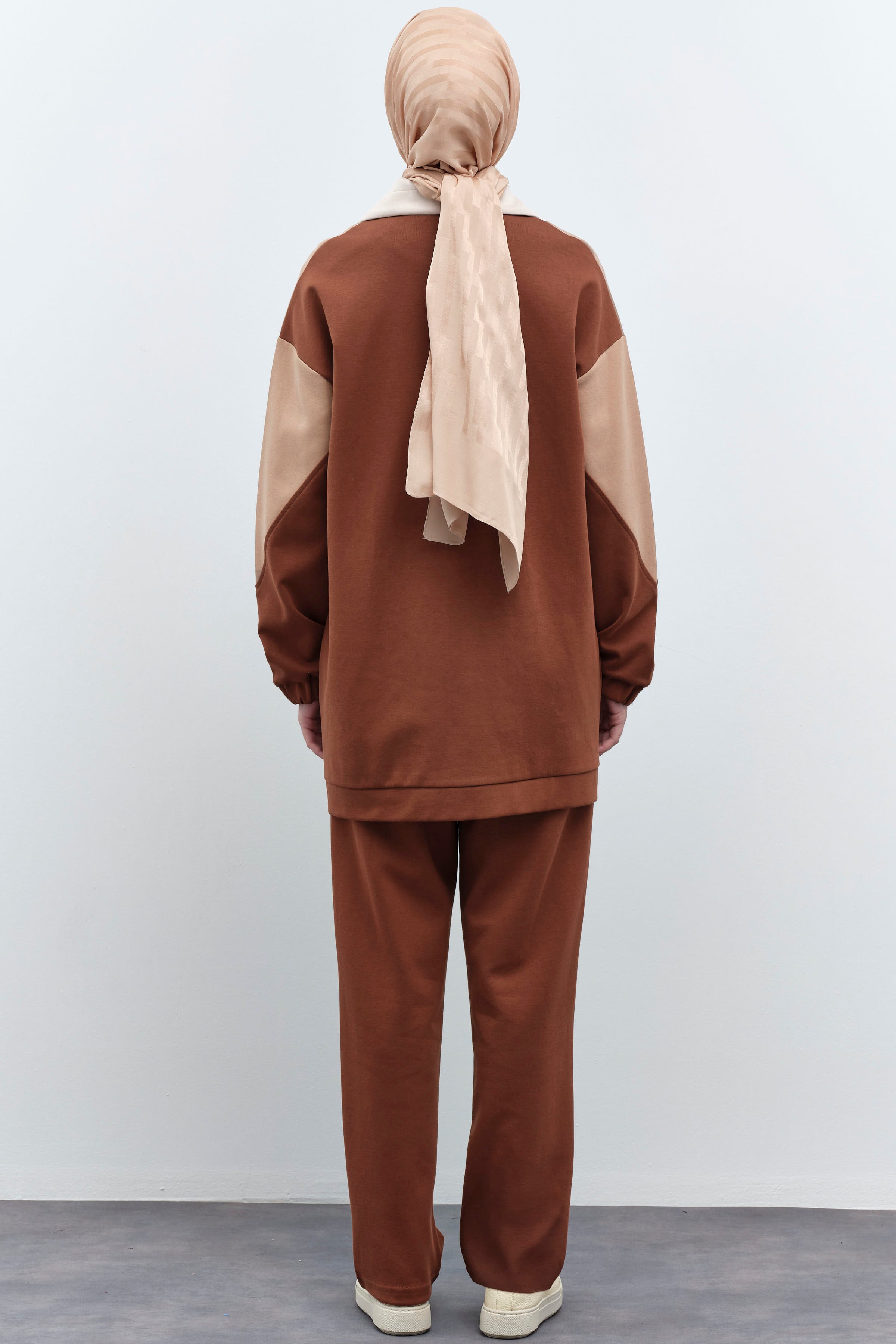 Garnili Tunik Pantolon Takım - Kahve TUGBA