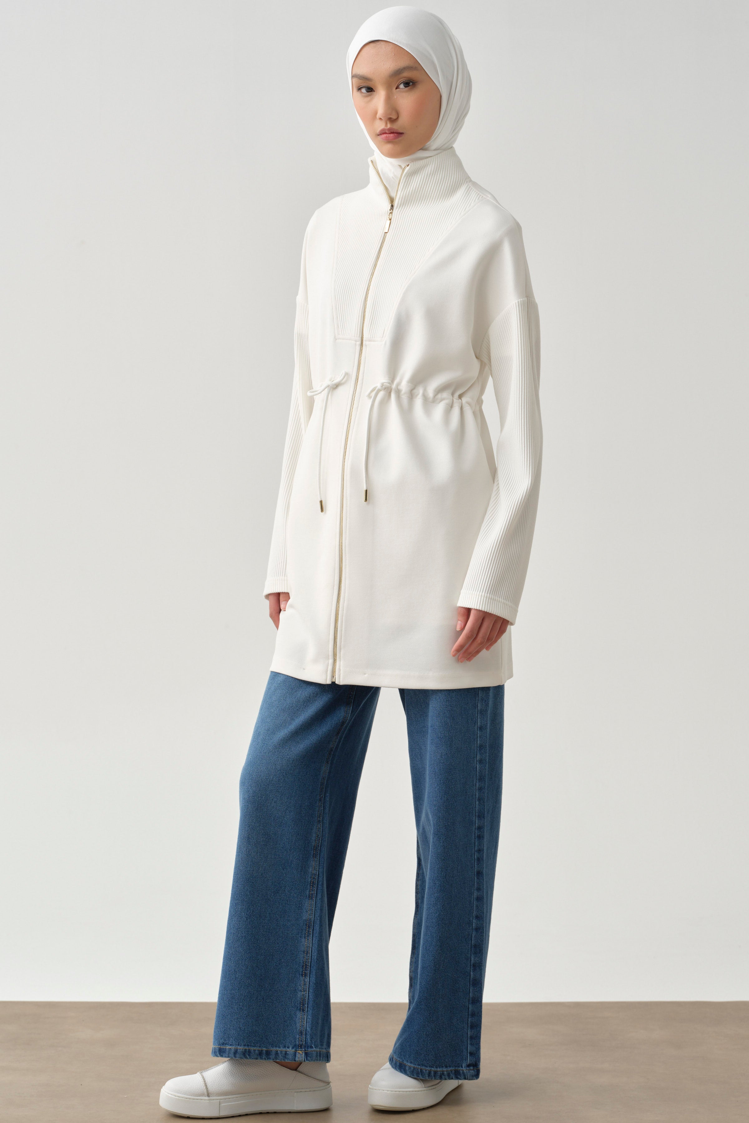 Geniş Paça Denim Pantolon - İndigo TUGBA