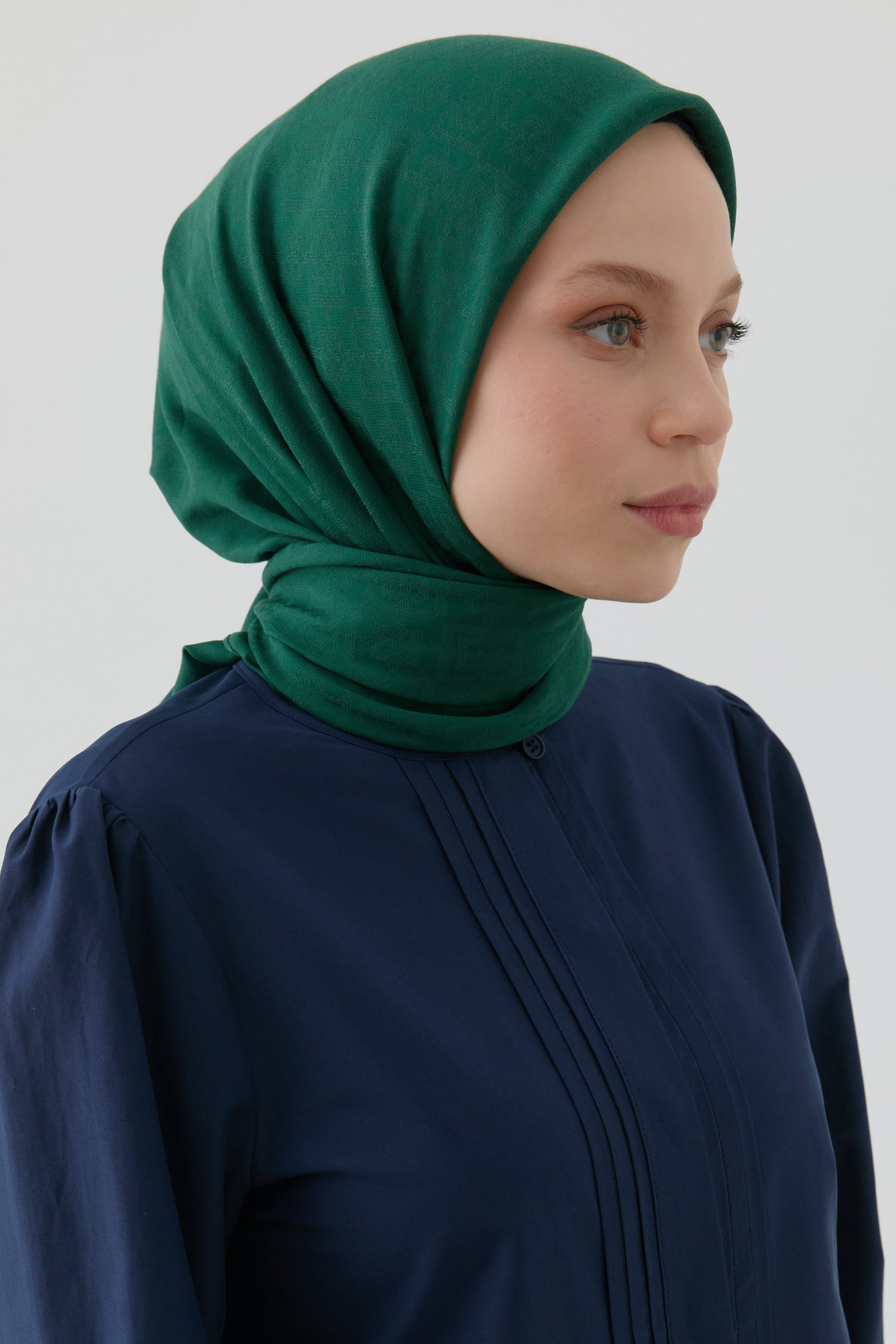 Geometrik Desen Stil Eşarp - Zümrüt TUGBA