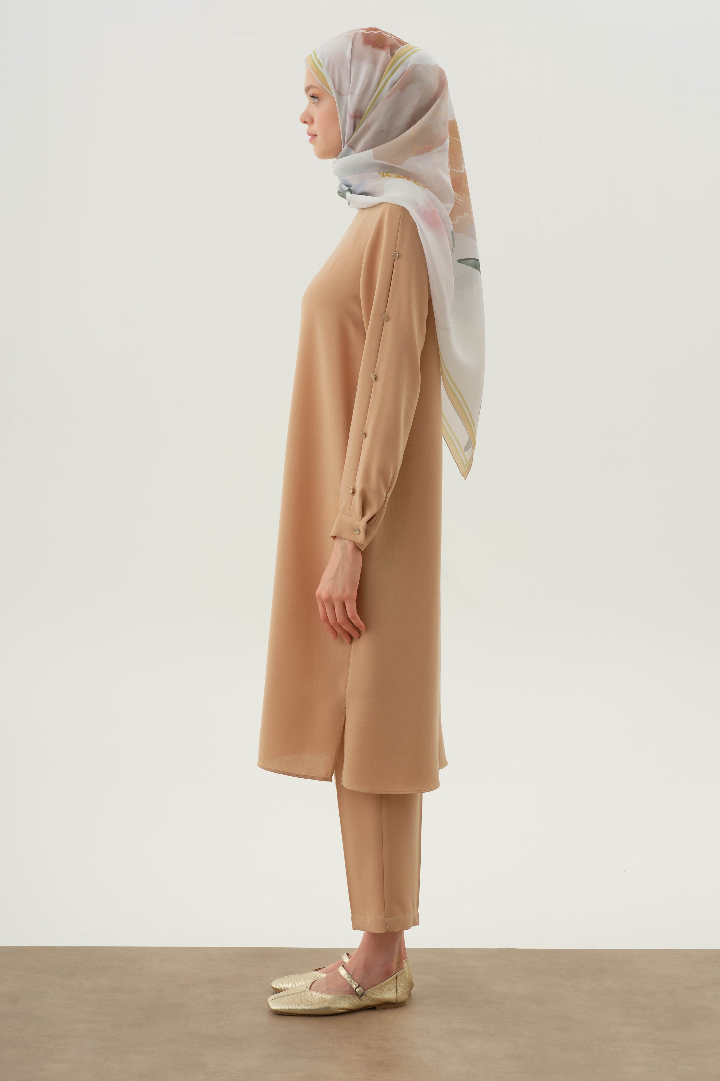 Gizli Cepli Pantolon - Bej TUGBA