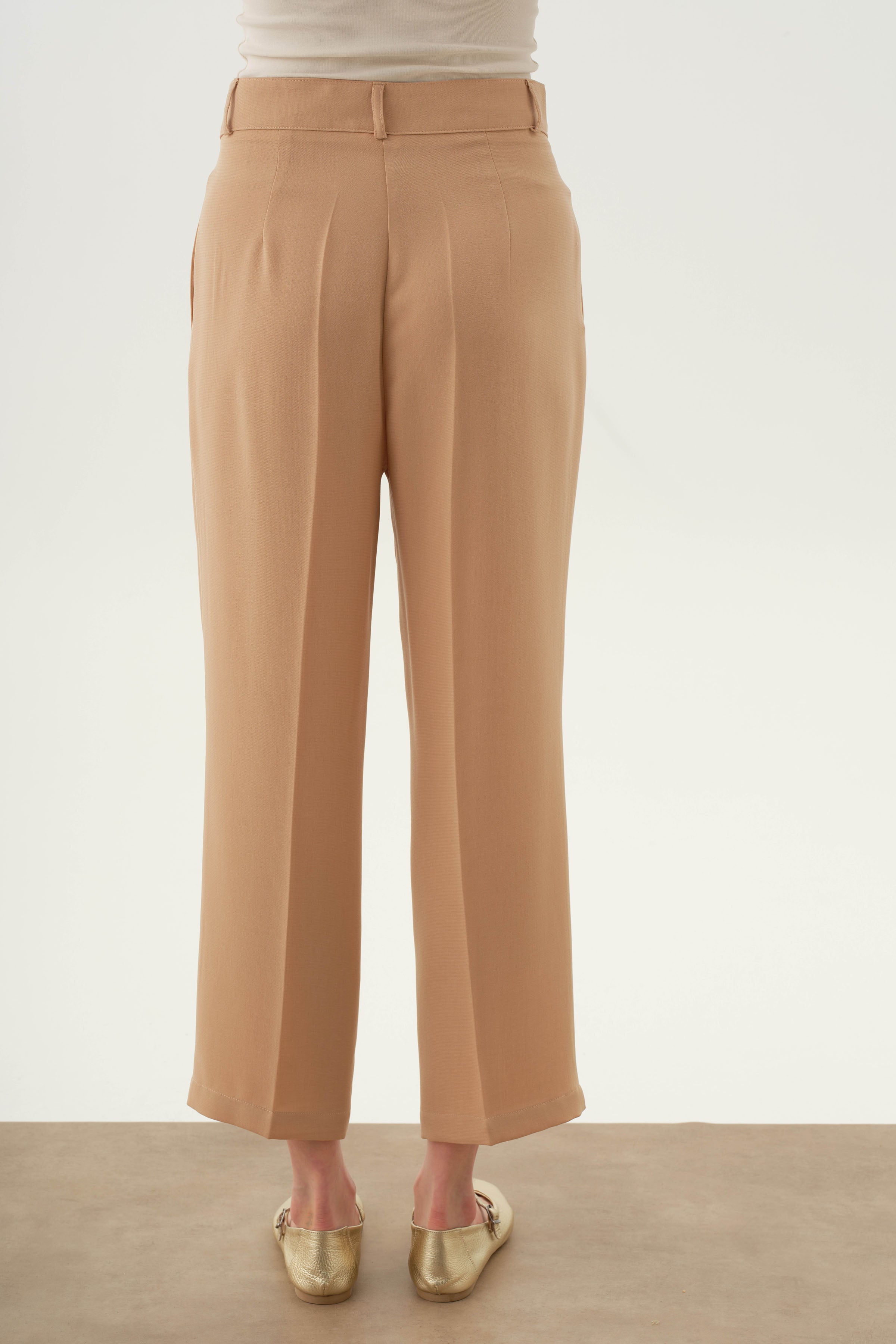 Gizli Cepli Pantolon - Bej TUGBA