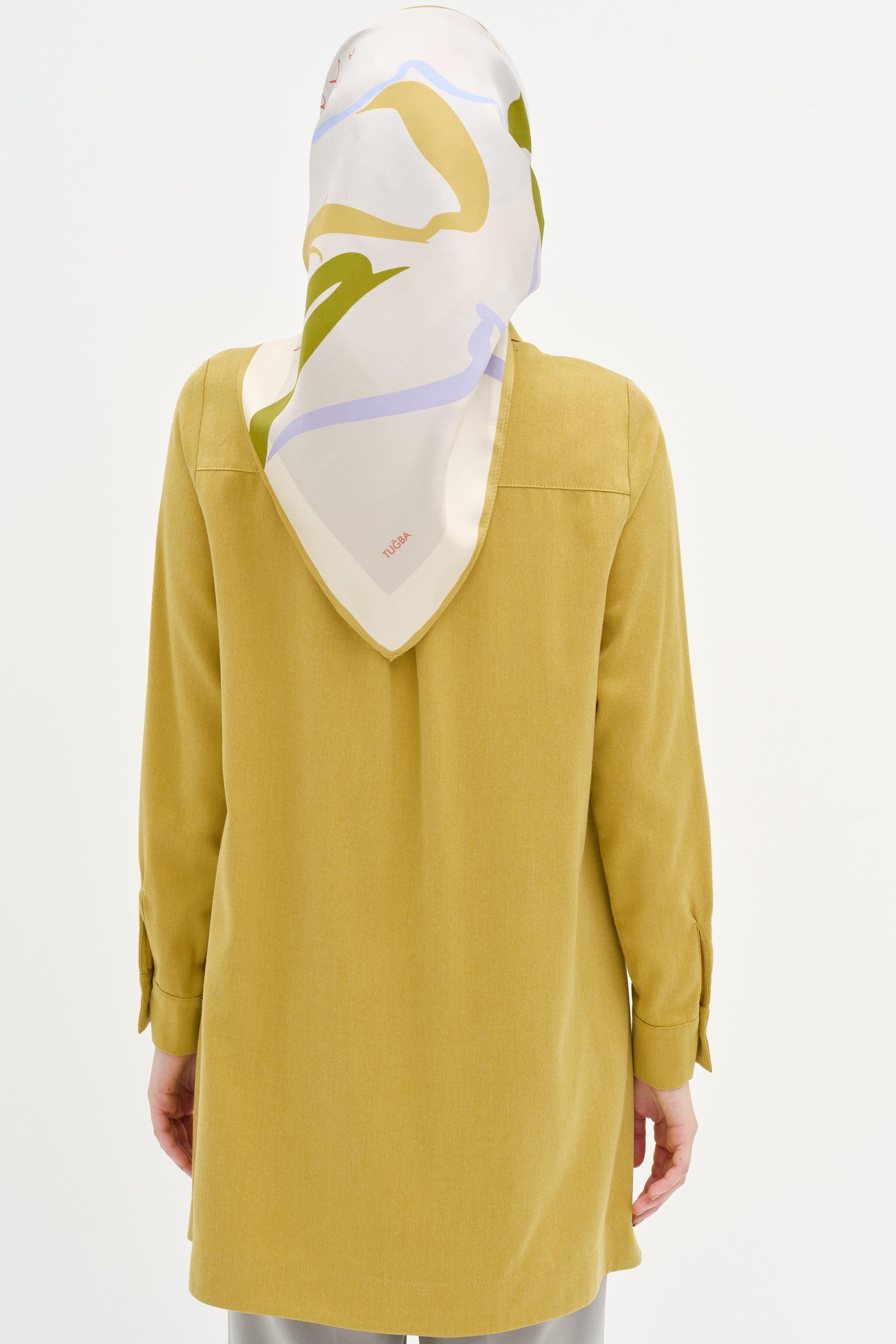 Gizli Pat Düğmeli Tunik - Hardal TUGBA