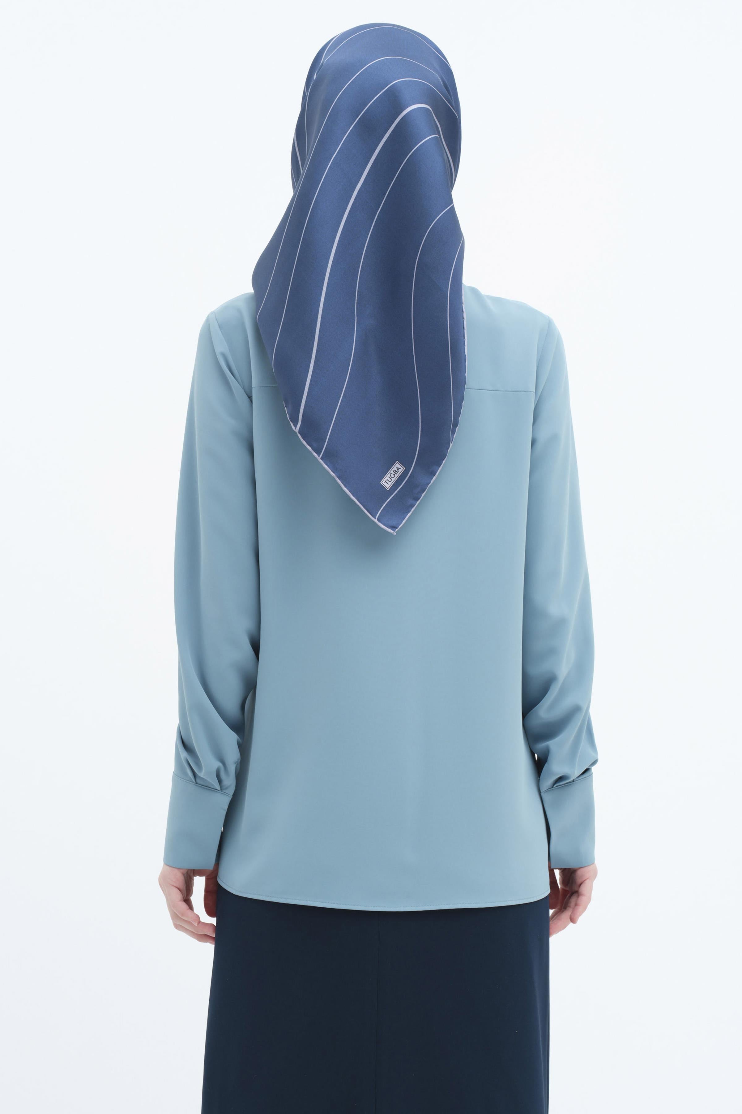 Gizli Patlı Basic Gömlek - Mavi TUGBA