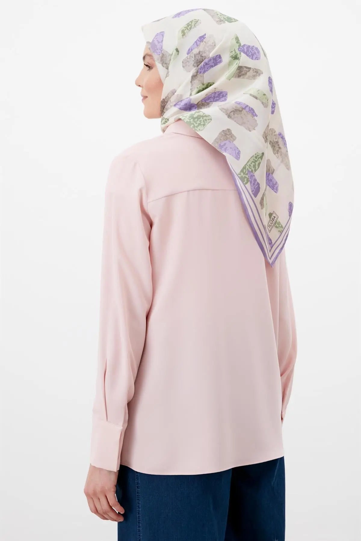 Gizli Patlı Basic Gömlek - Pudra TUGBA