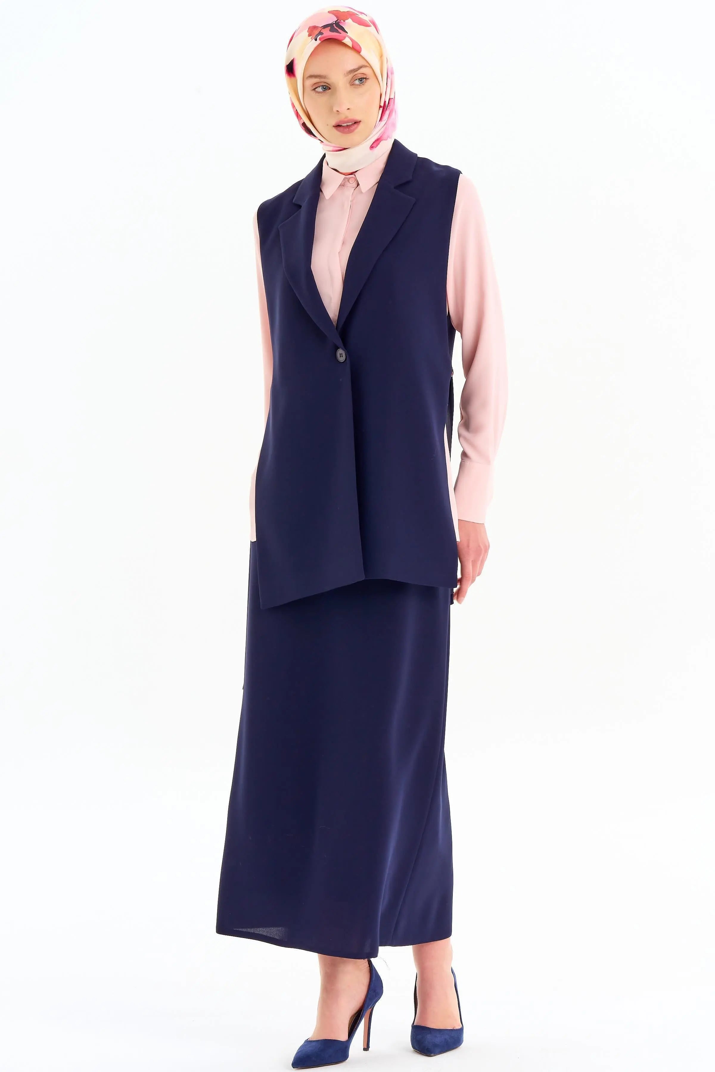 Gizli Patlı Basic Gömlek - Pudra TUGBA