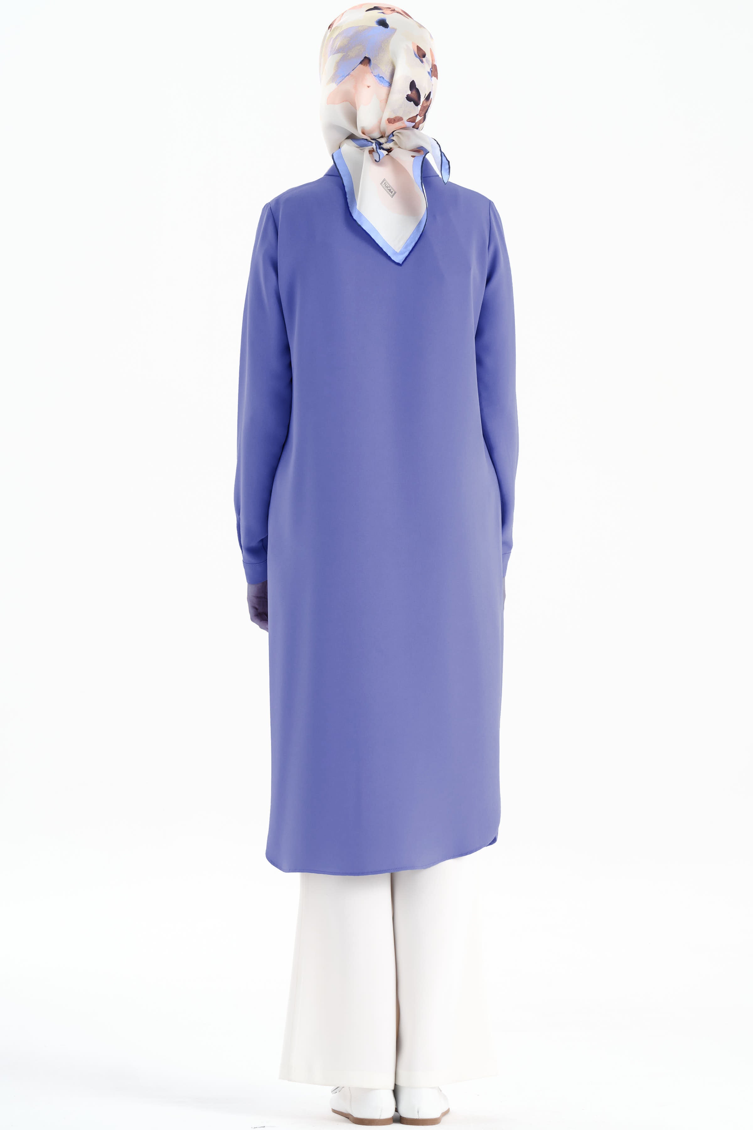 Gizli Patlı Basic Tunik - Mavi TUGBA