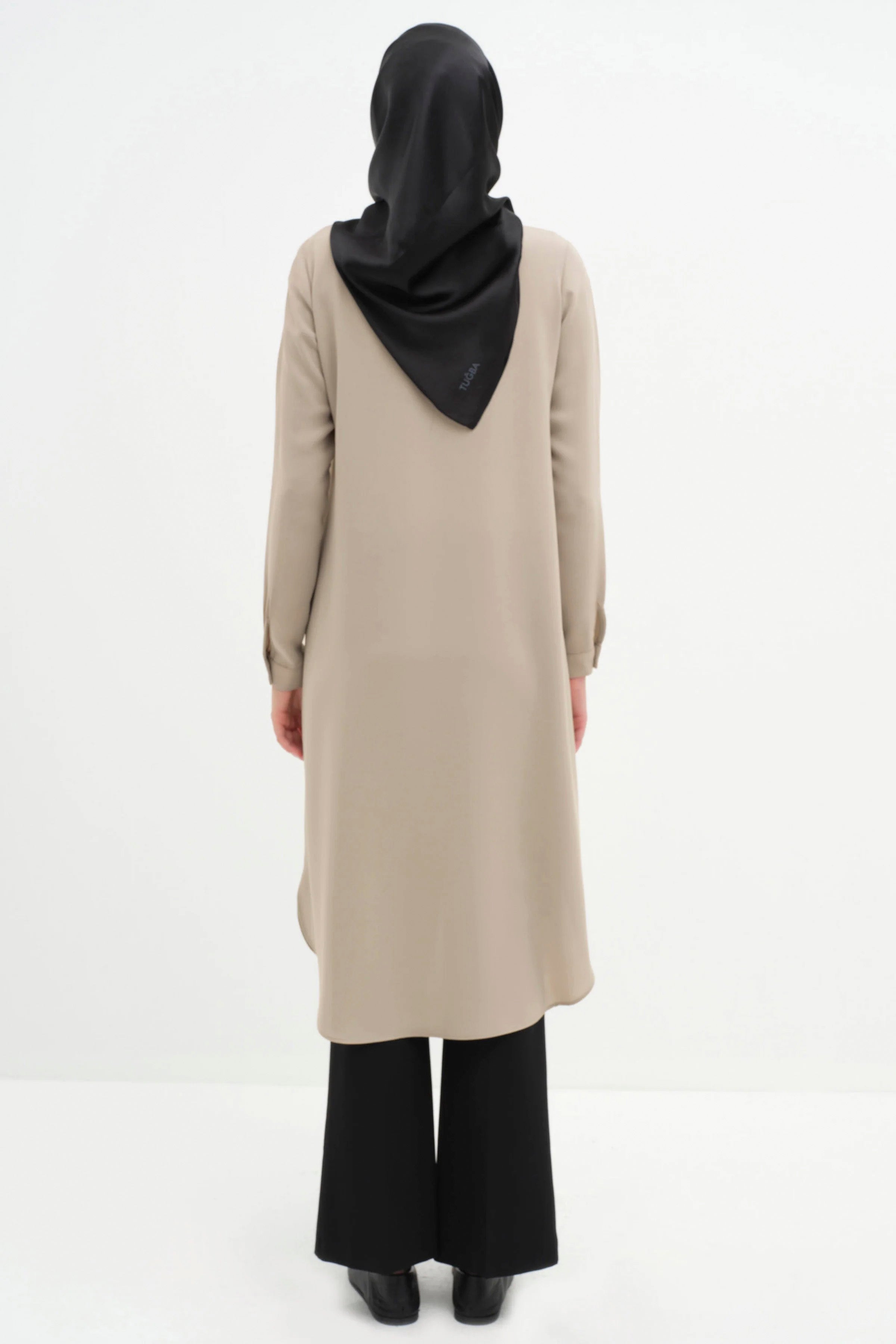 Gizli Patlı Basic Tunik - Vizon TUGBA