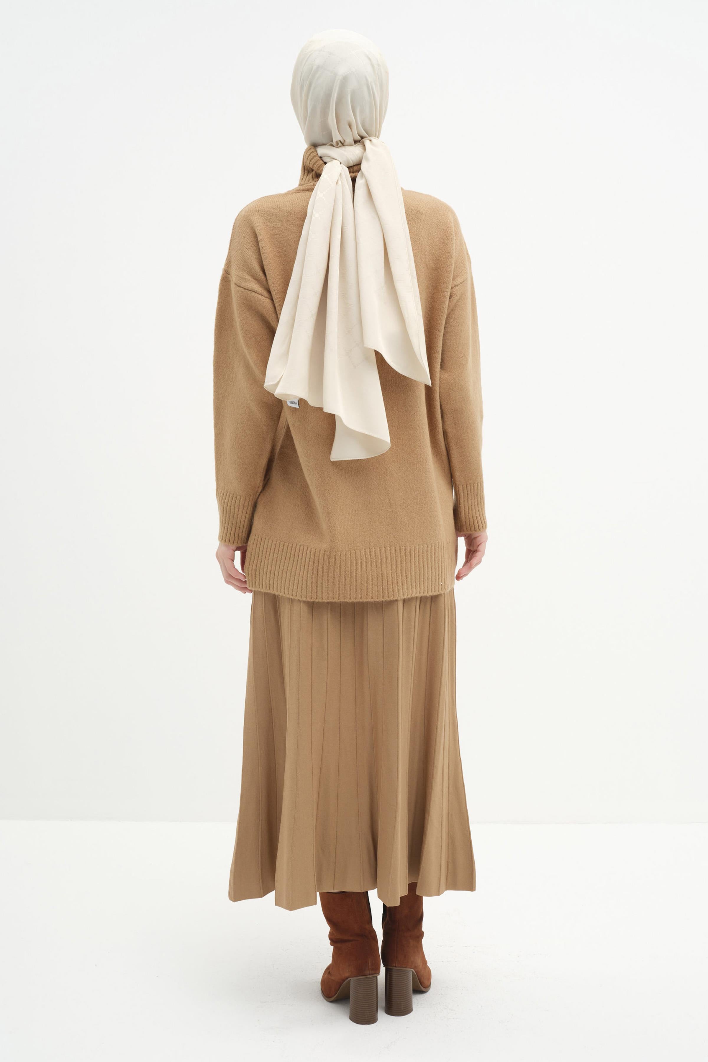 Godeli Triko Etek - Camel TUGBA