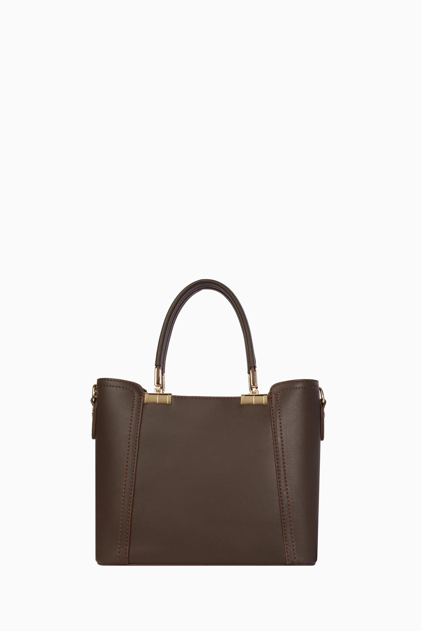 Gold Detaylı Çanta - Kahve TUGBA