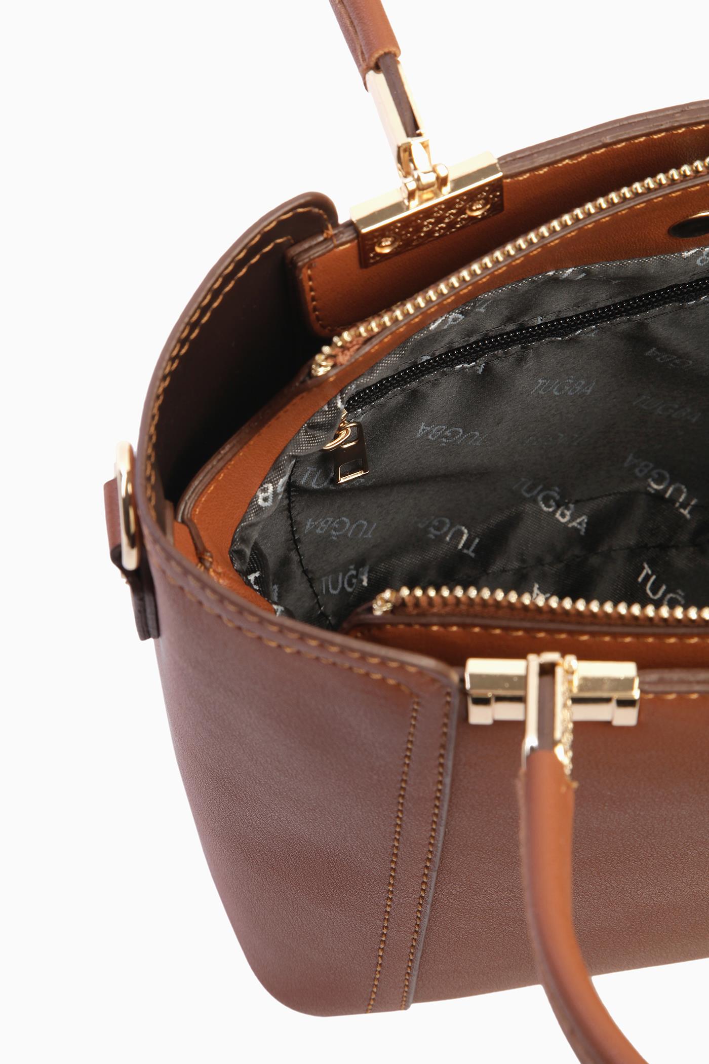 Gold Detaylı Çanta - Taba TUGBA