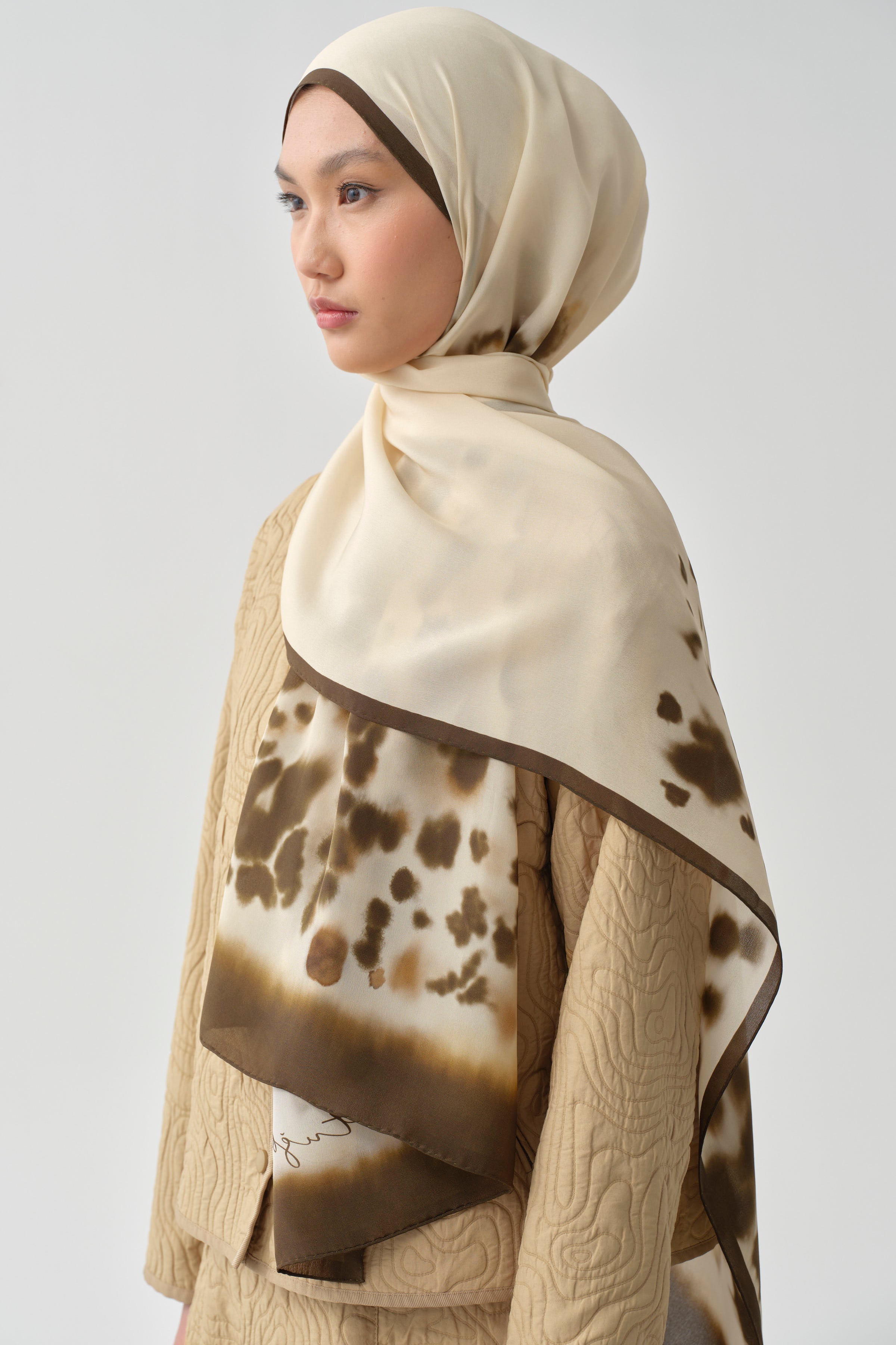 Grogren Biyeli Kapitone Crop Ceket - Camel TUGBA