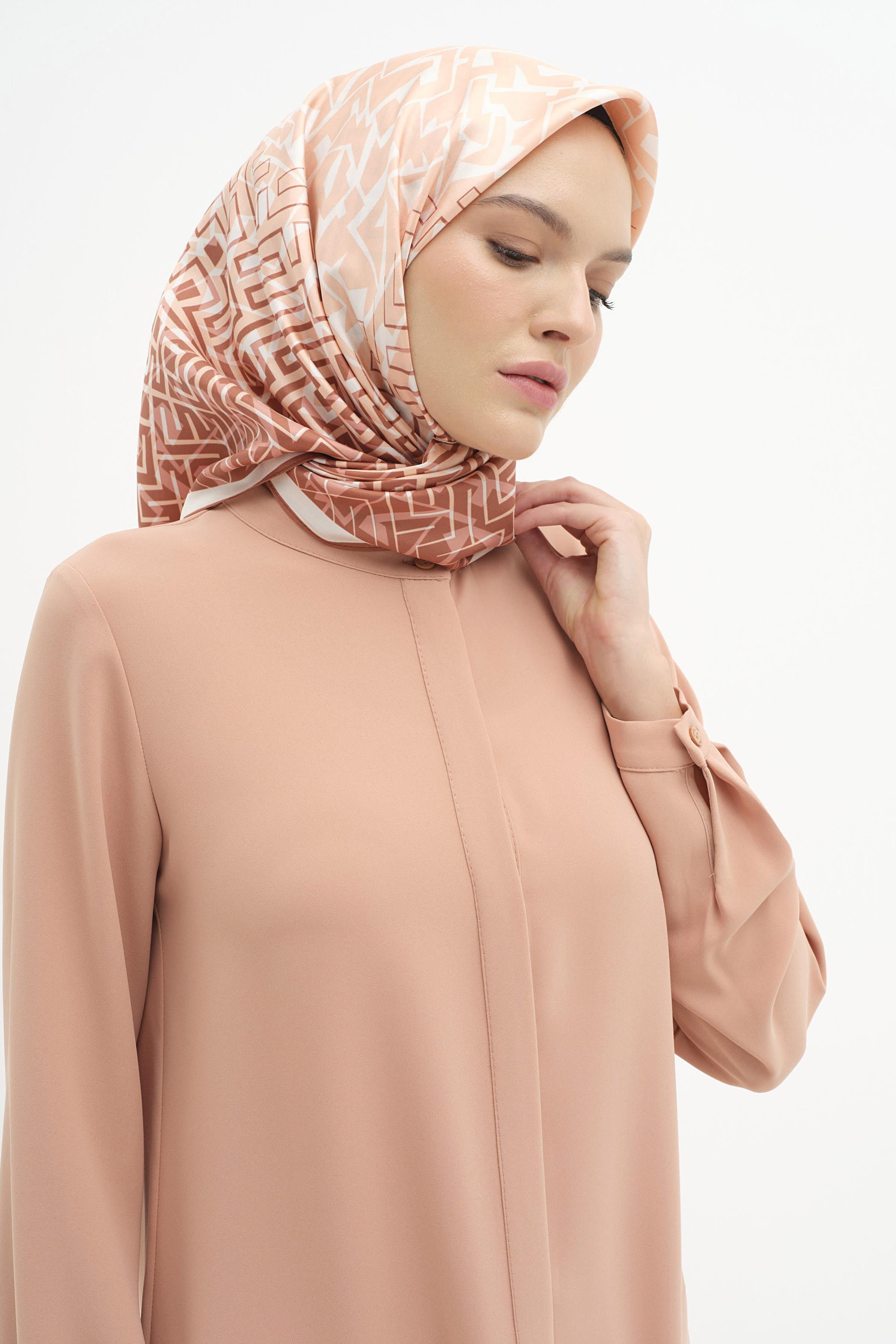 Hakim Yaka Gizli Patlı Tunik - Somon TUGBA