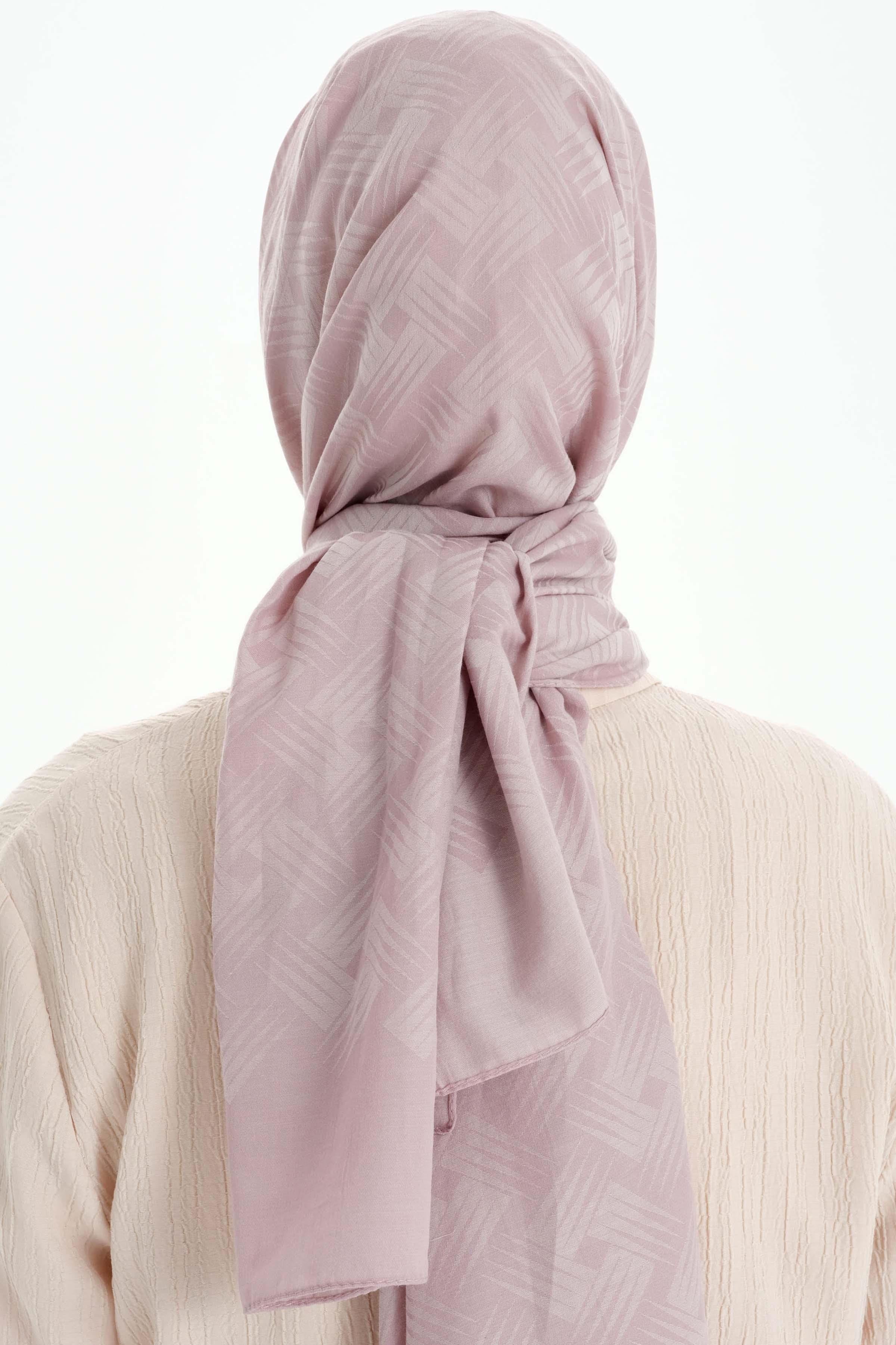 Hasır Desen Pamuk Şal - Lila TUGBA