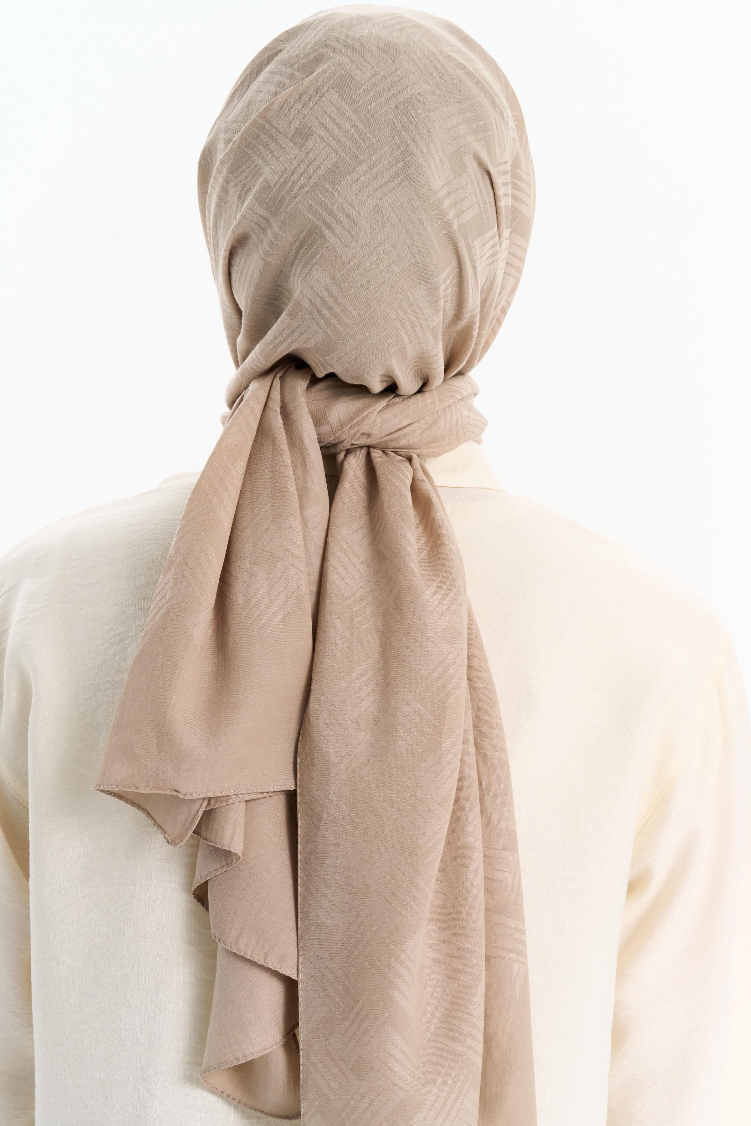 Hasır Desen Pamuk Şal - Taş TUGBA