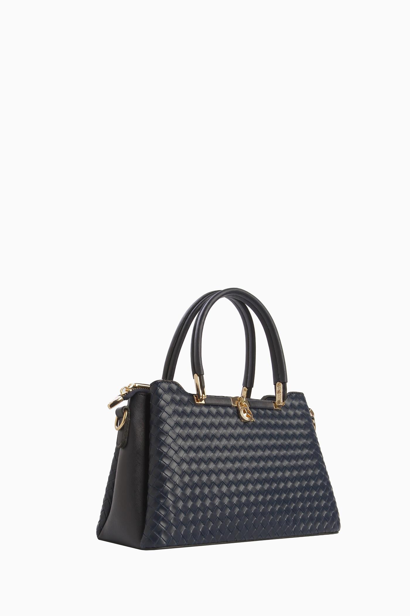 Hasır Desen Çanta - Lacivert TUGBA