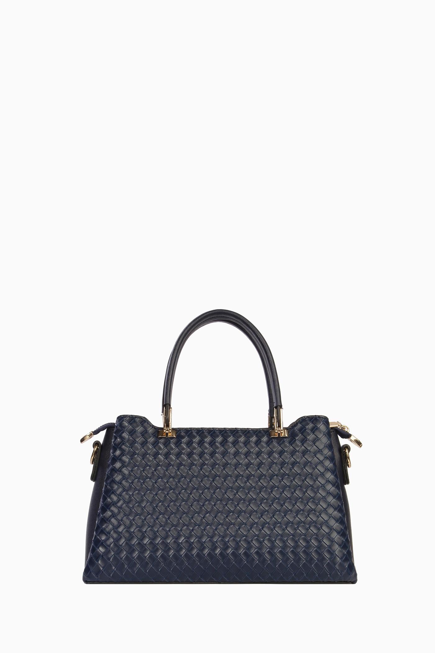 Hasır Desen Çanta - Lacivert TUGBA