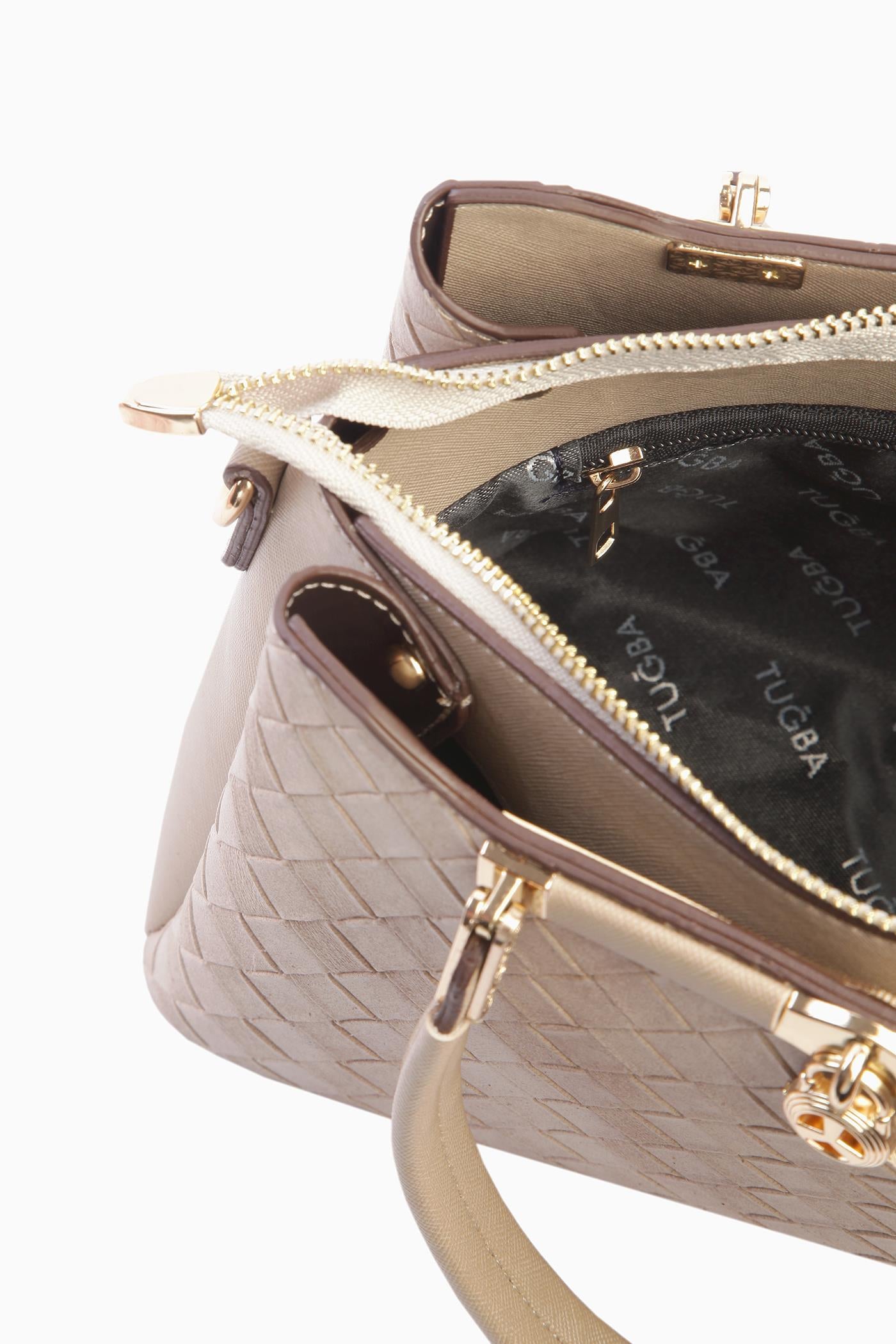 Hasır Desen Çanta - Taş TUGBA