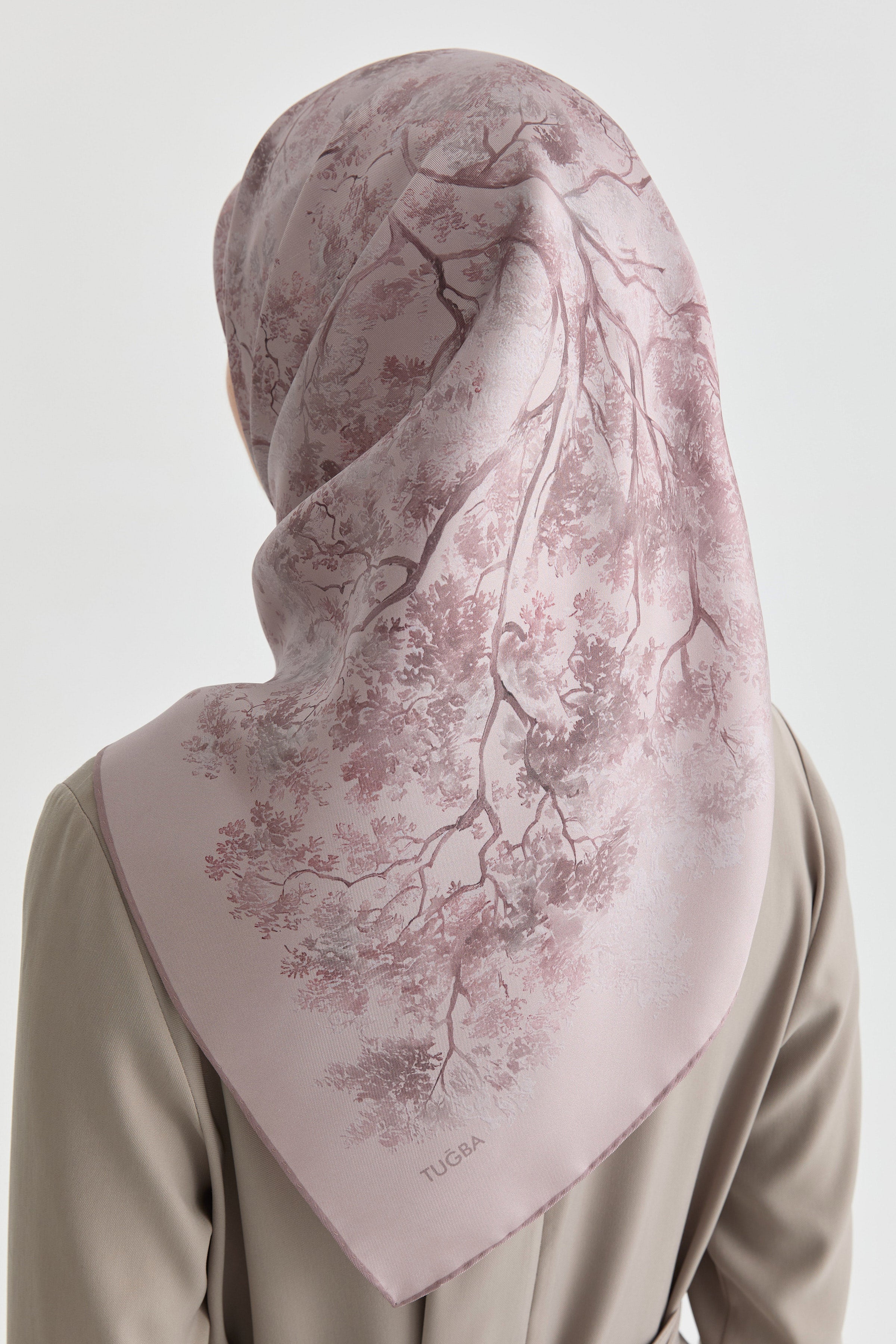 Belva Twill İpek Eşarp - Lila TUGBA
