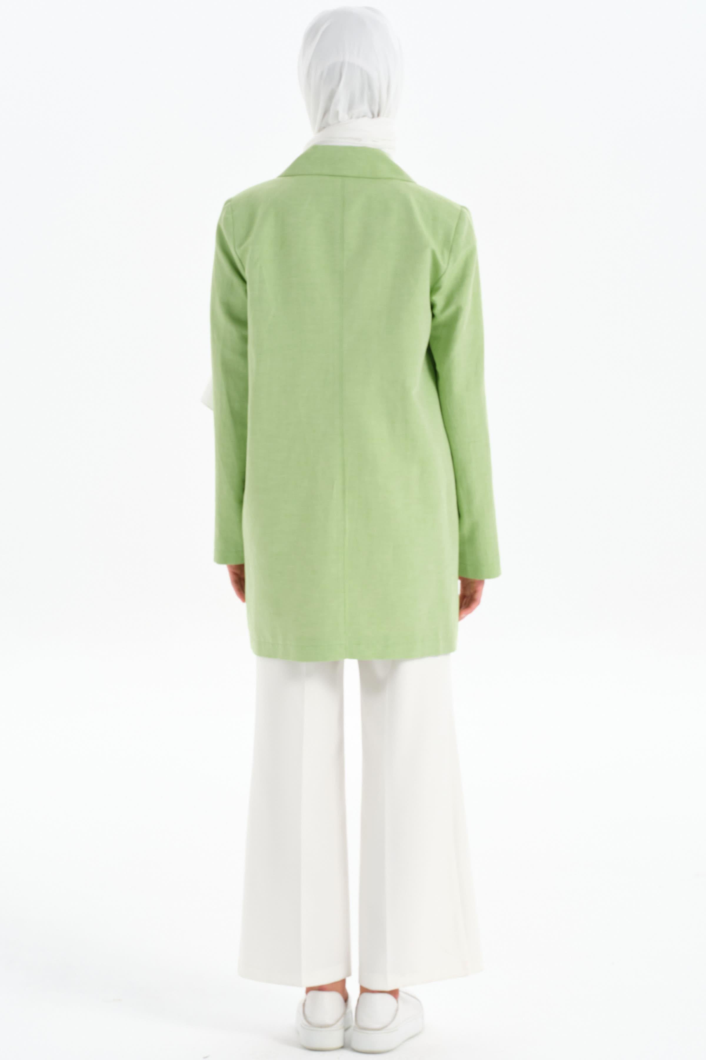 İki Düğmeli Blazer Ceket - Açık Yeşil TUGBA