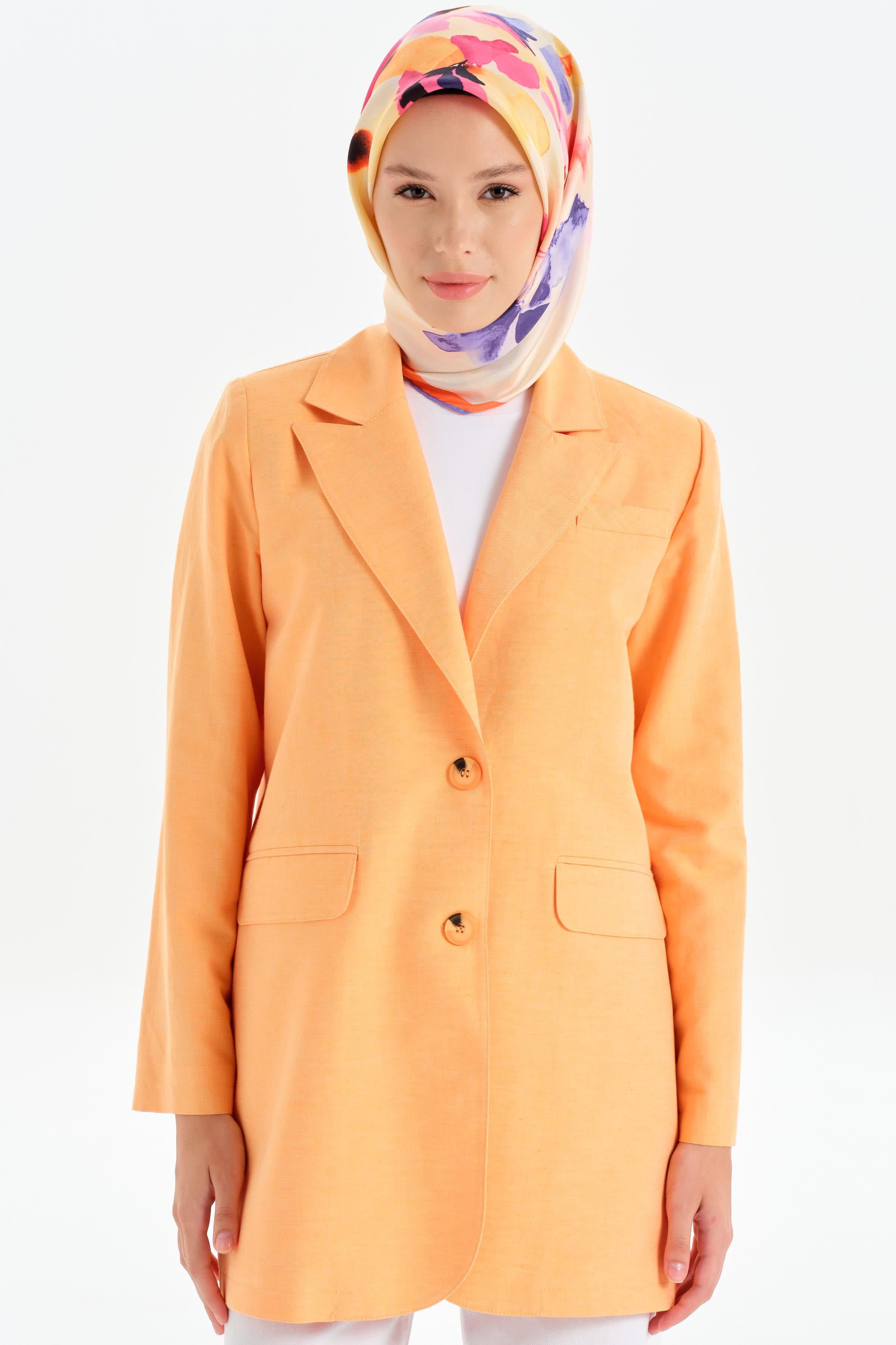 İki Düğmeli Blazer Ceket - Yavruağzı TUGBA