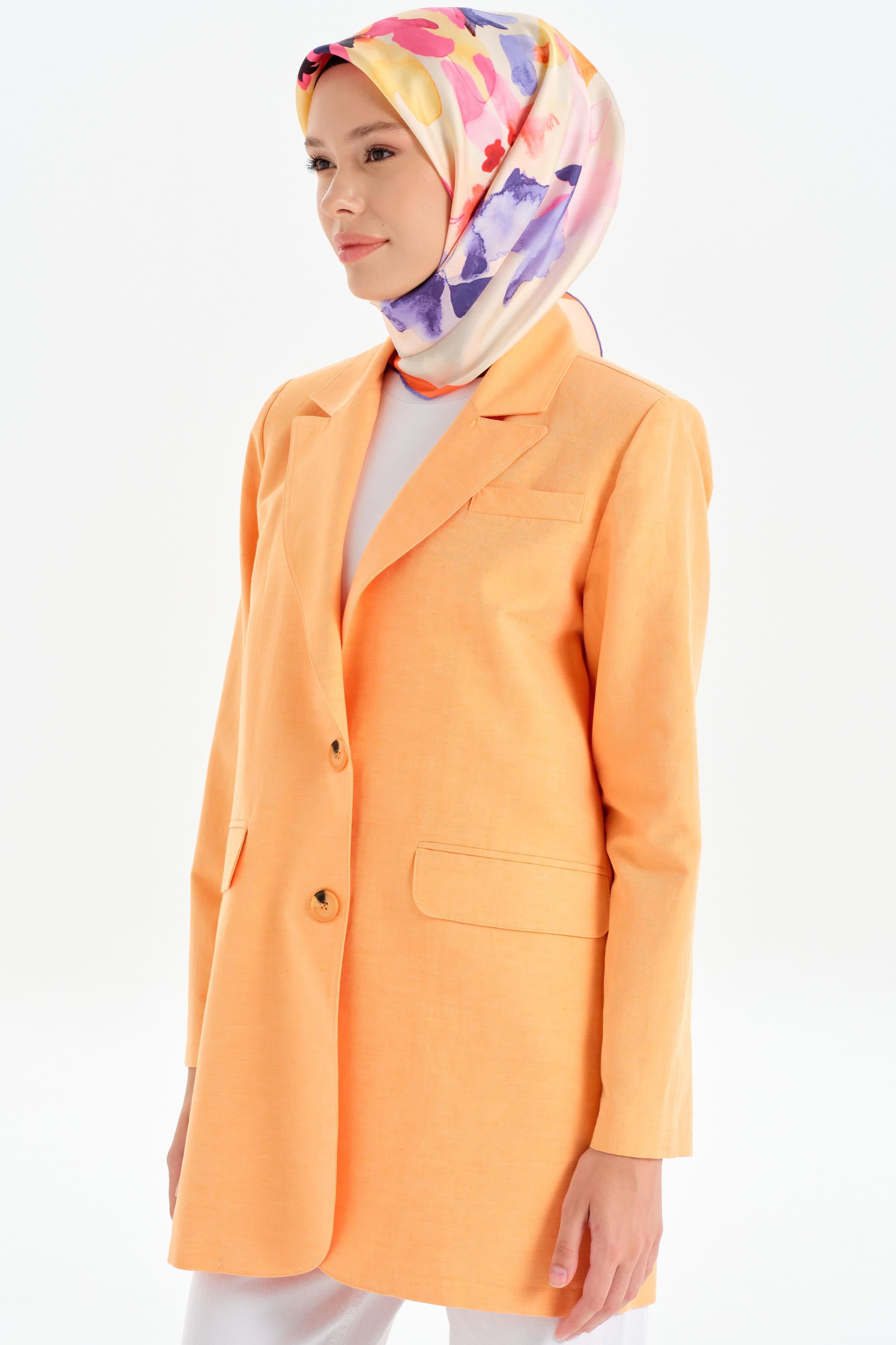 İki Düğmeli Blazer Ceket - Yavruağzı TUGBA