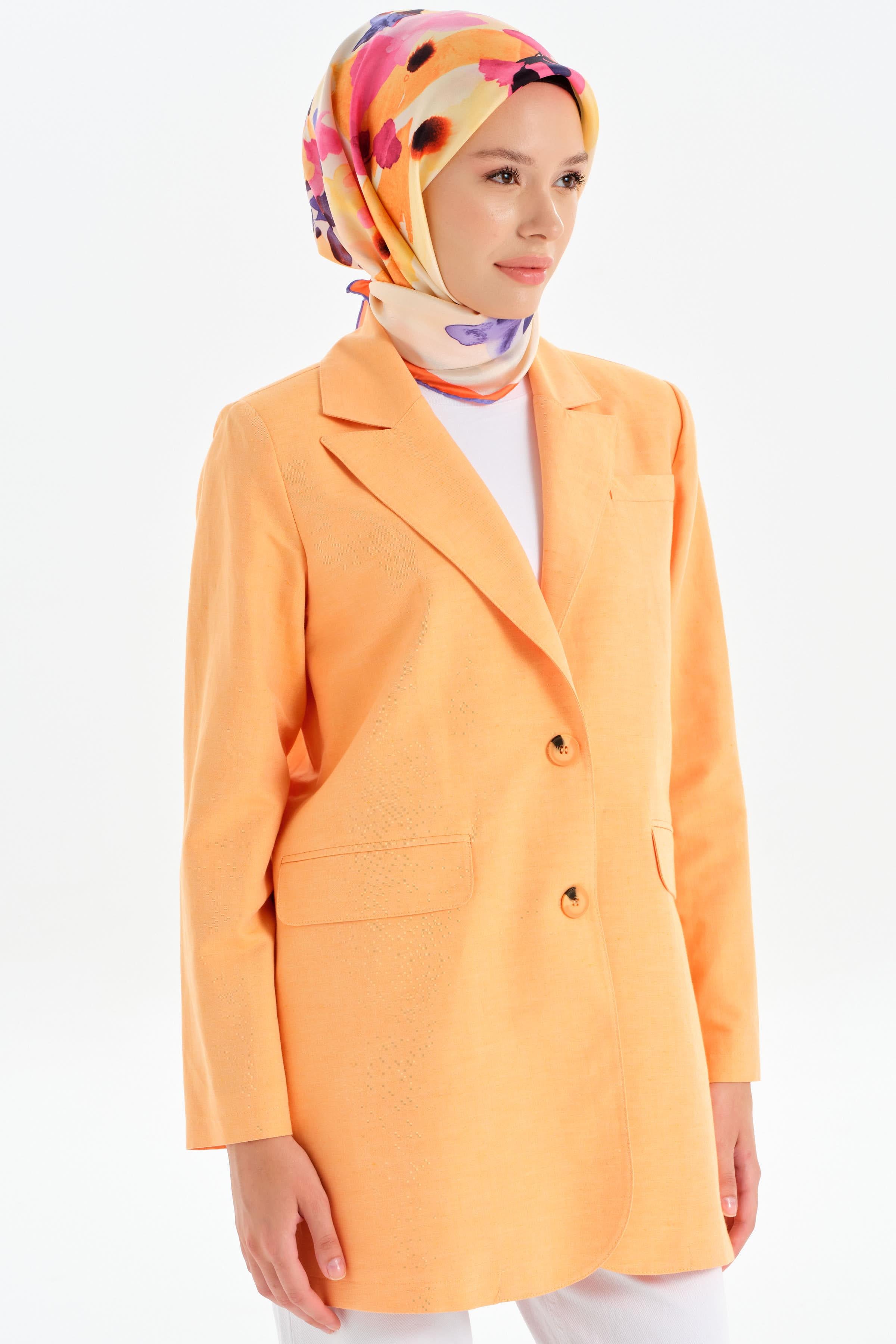 İki Düğmeli Blazer Ceket - Yavruağzı TUGBA