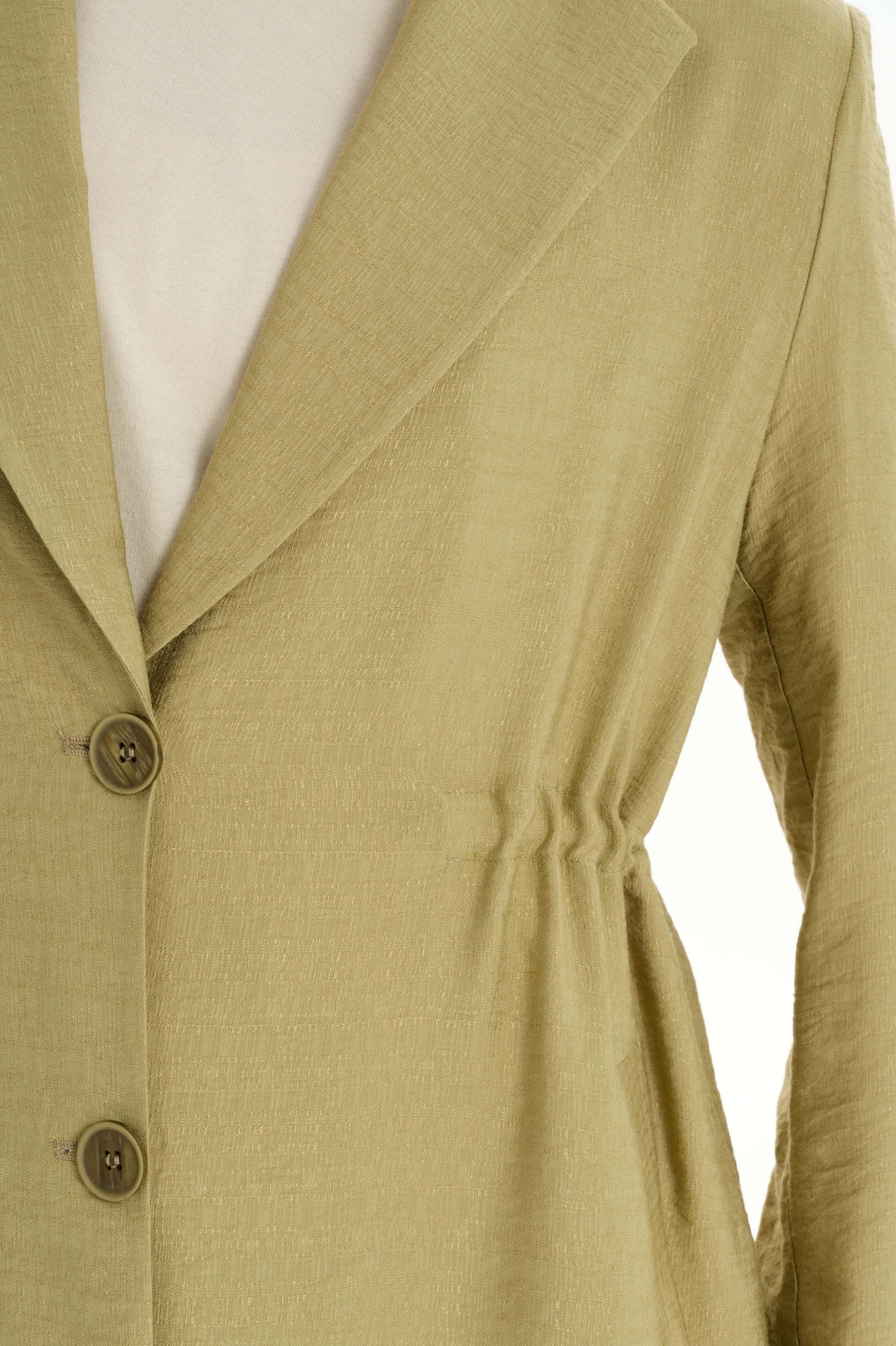 İki Düğmeli Uzun Ceket - Haki TUGBA