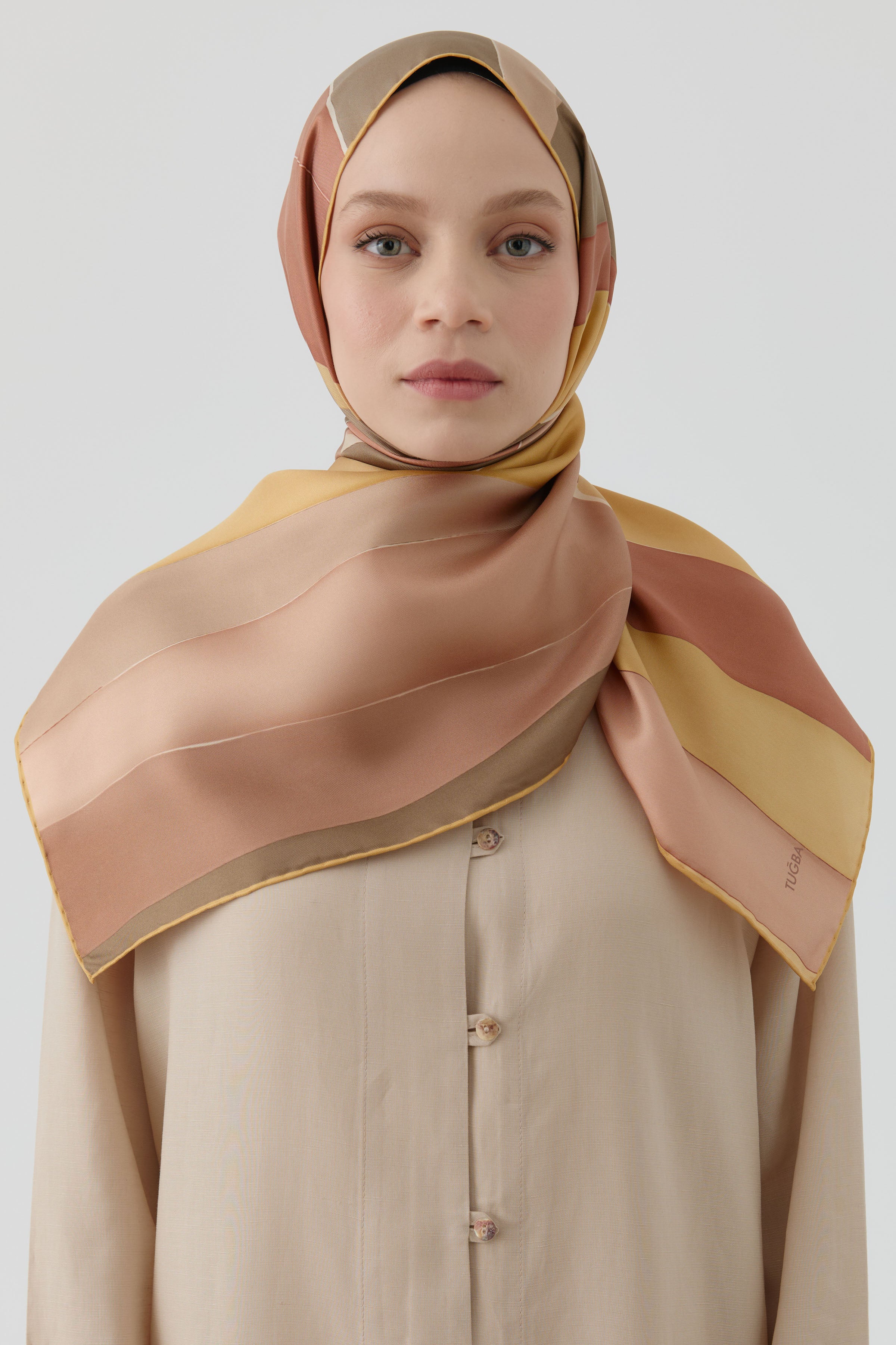 Ilgın Twill İpek Eşarp - Kiremit TUGBA