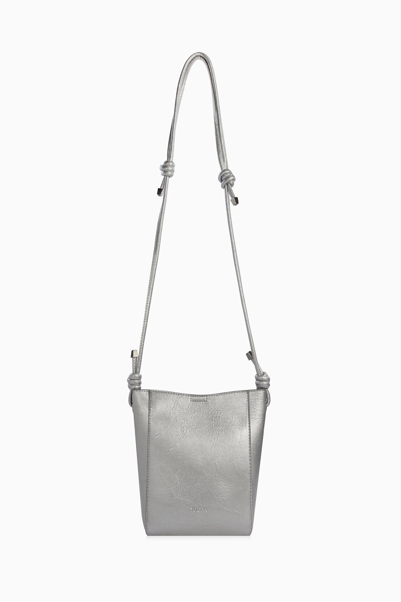 İnce Askılı Ortası Dikişli Çanta - Gri TUGBA