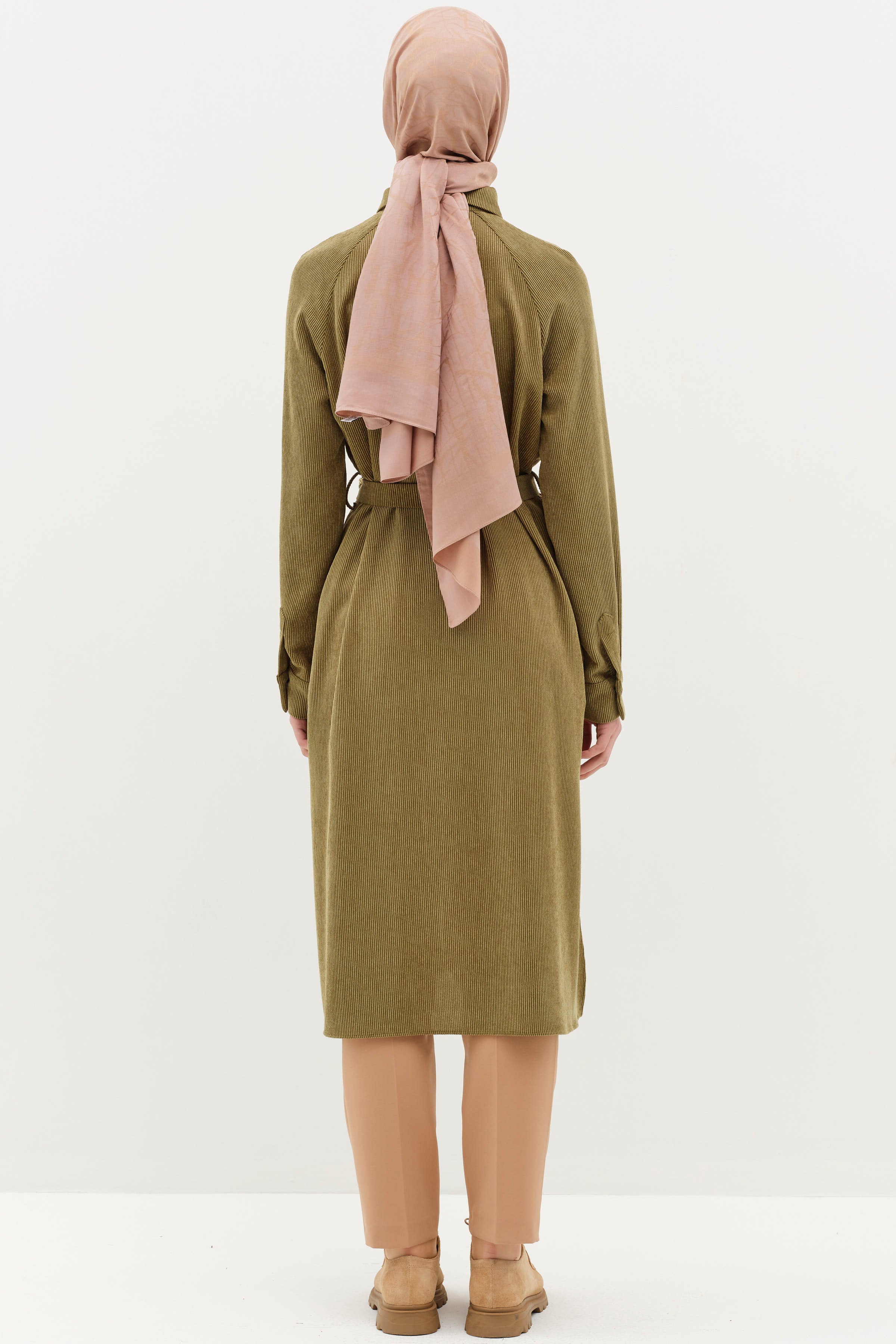 İncili Lazer Nakışlı Tunik - Haki TUGBA