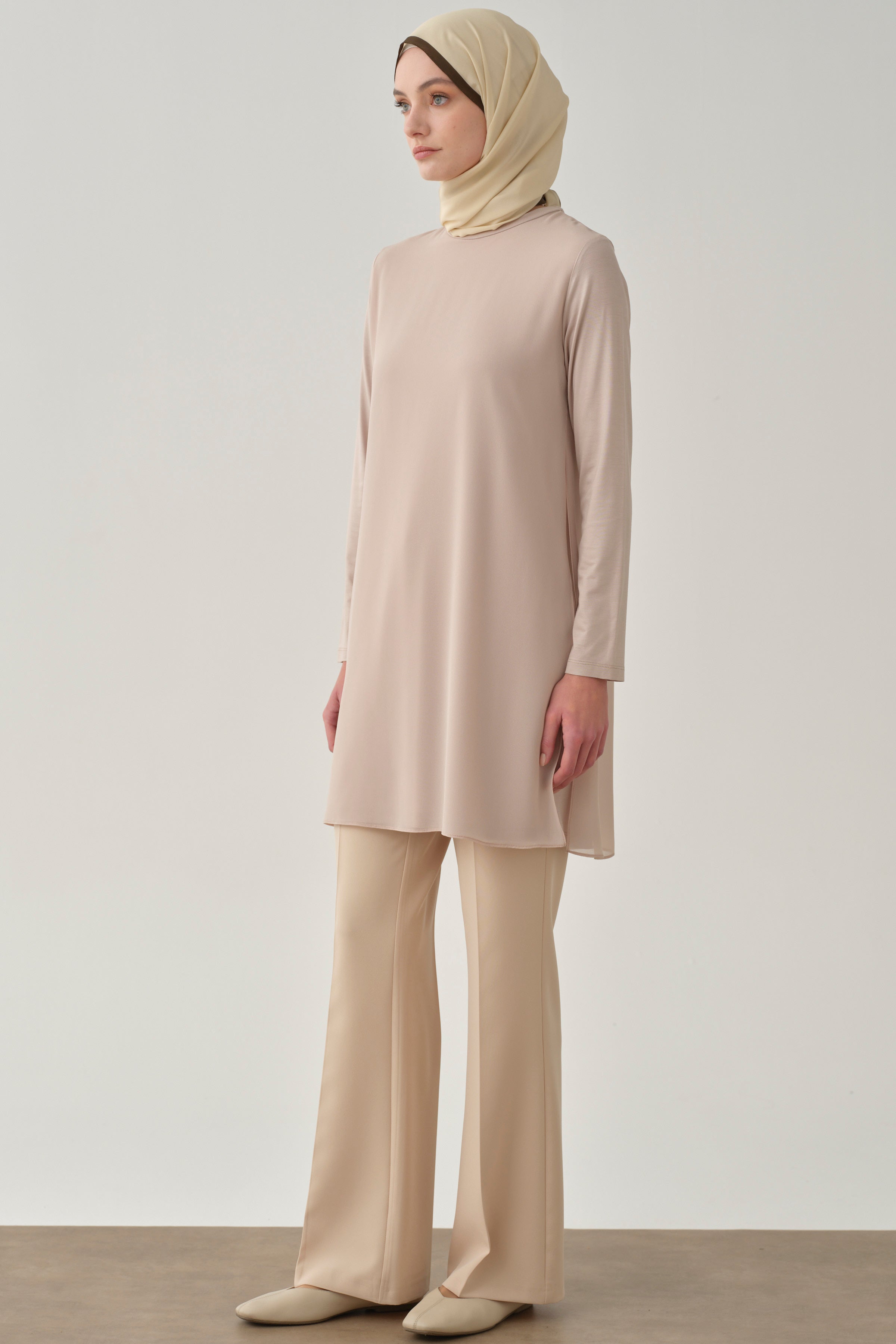 İspanyol Paça Basic Pantolon - Bej TUGBA