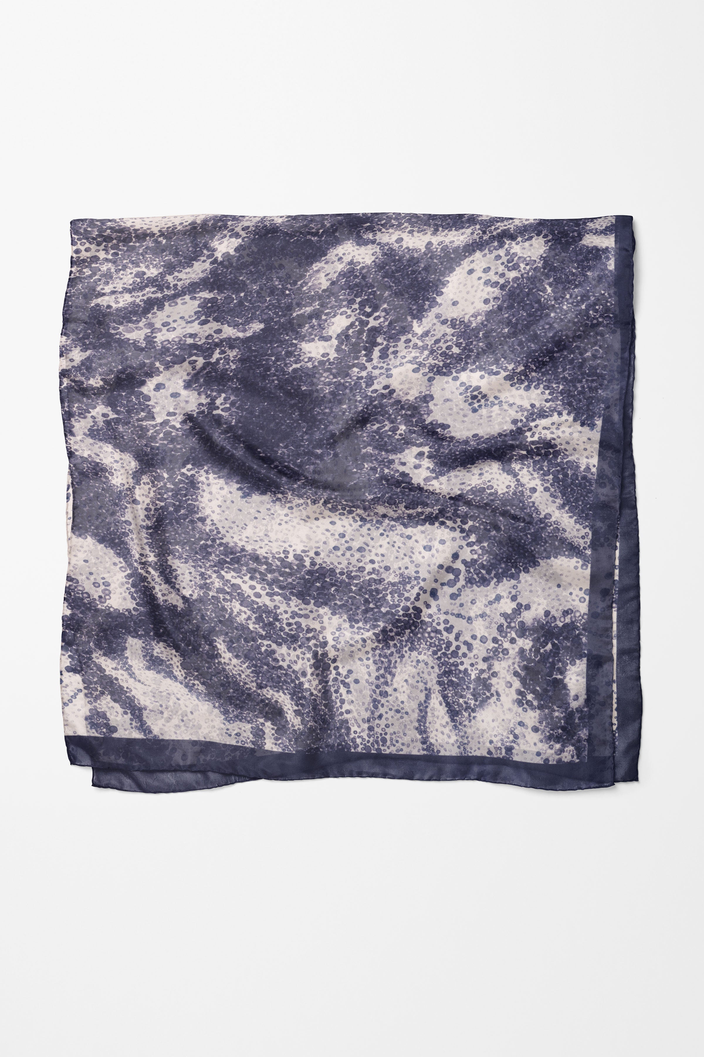 İzel Twill İpek Eşarp - Lacivert TUGBA