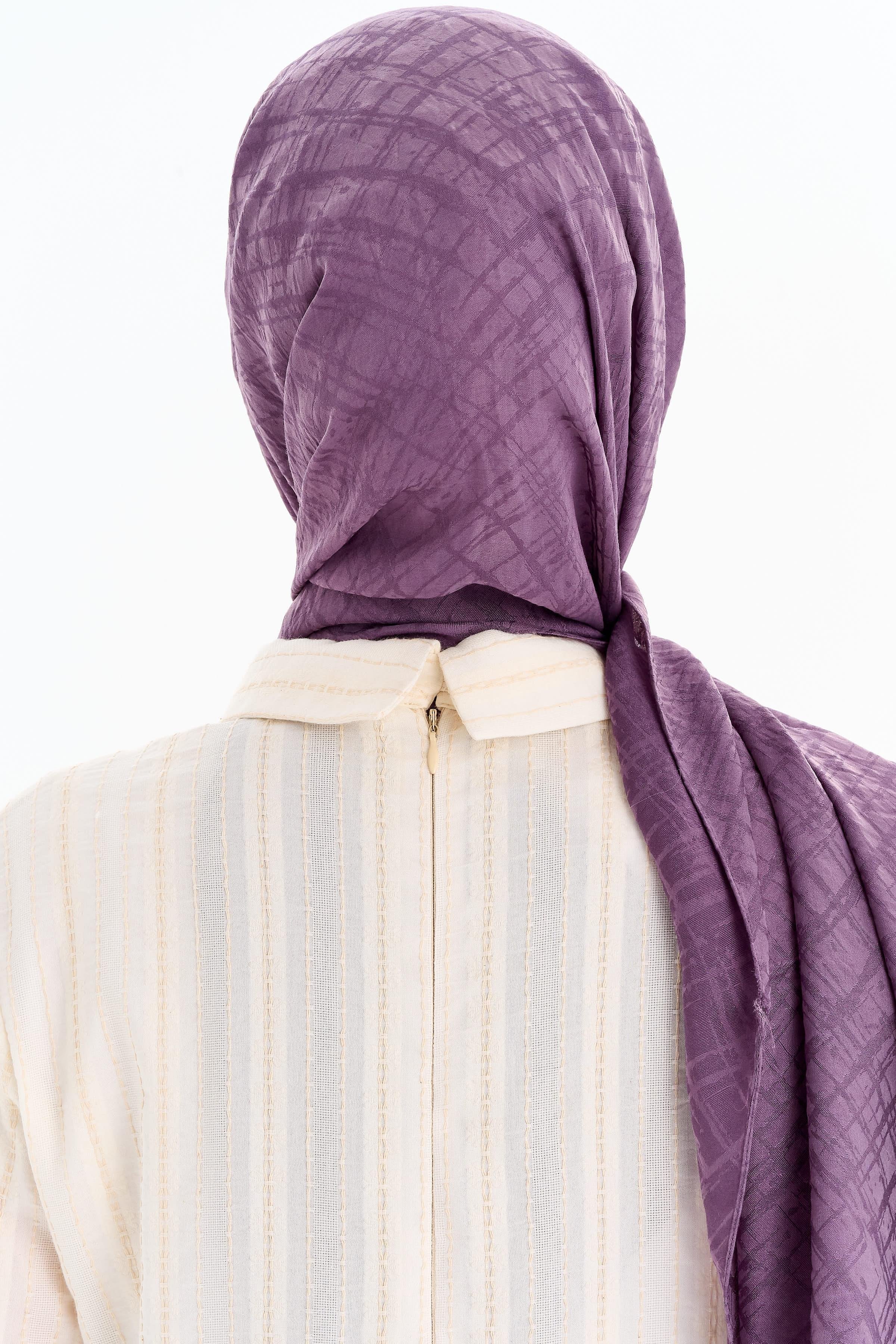 Çizik Desen Viskon Şal - Lila TUGBA